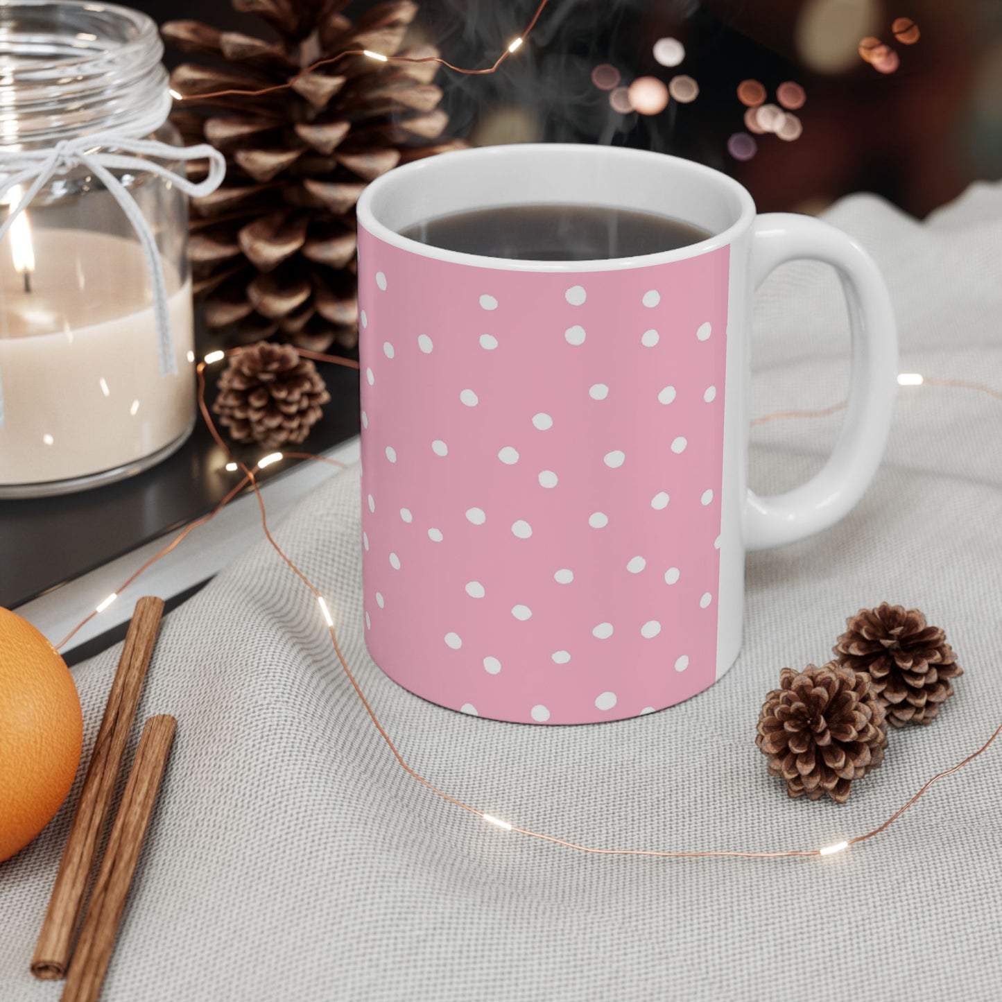 Dinky Dots Pink / White Cup