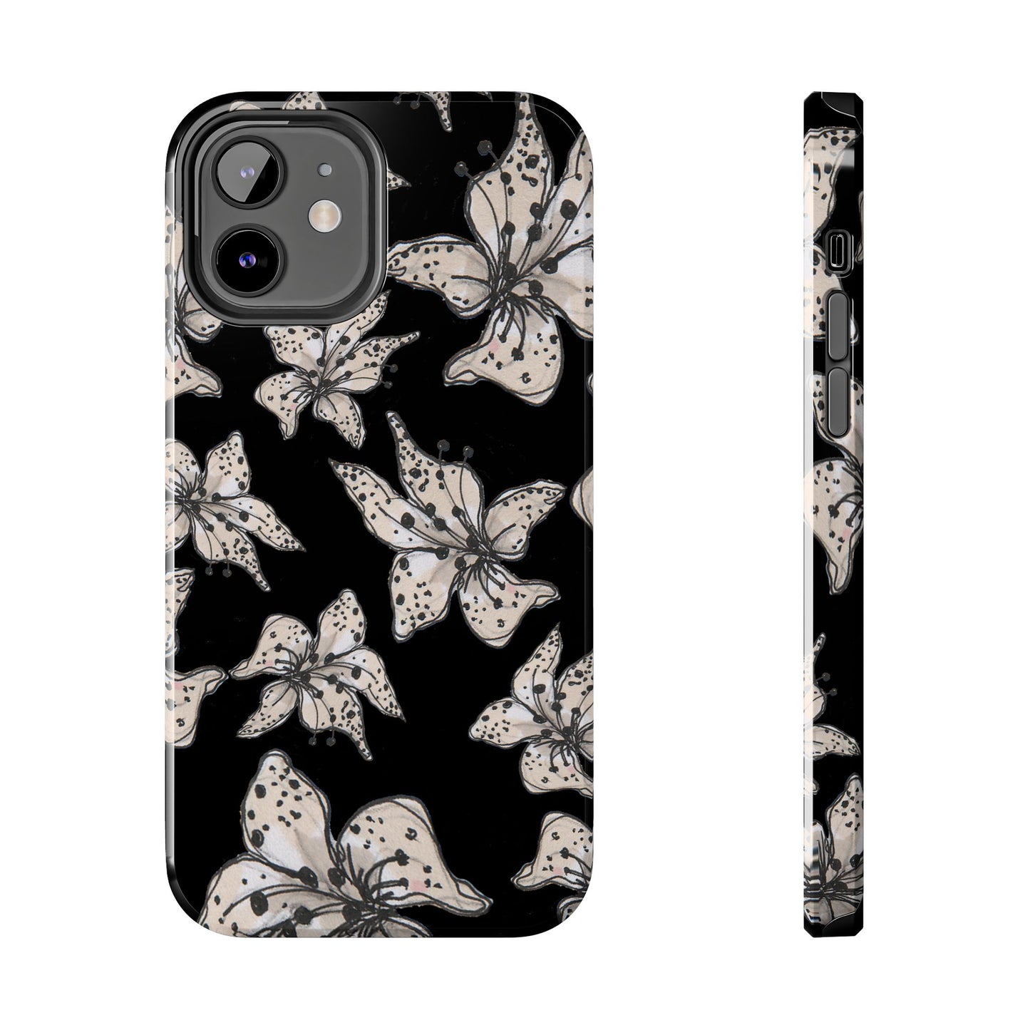 Spotted Lilies Black Phone Case