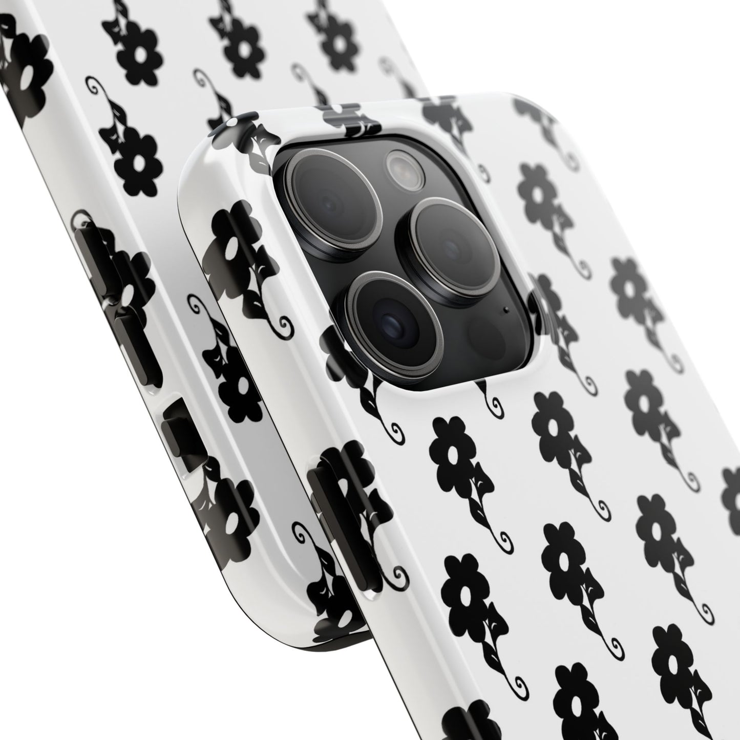 Flowers White / Black Phone Case