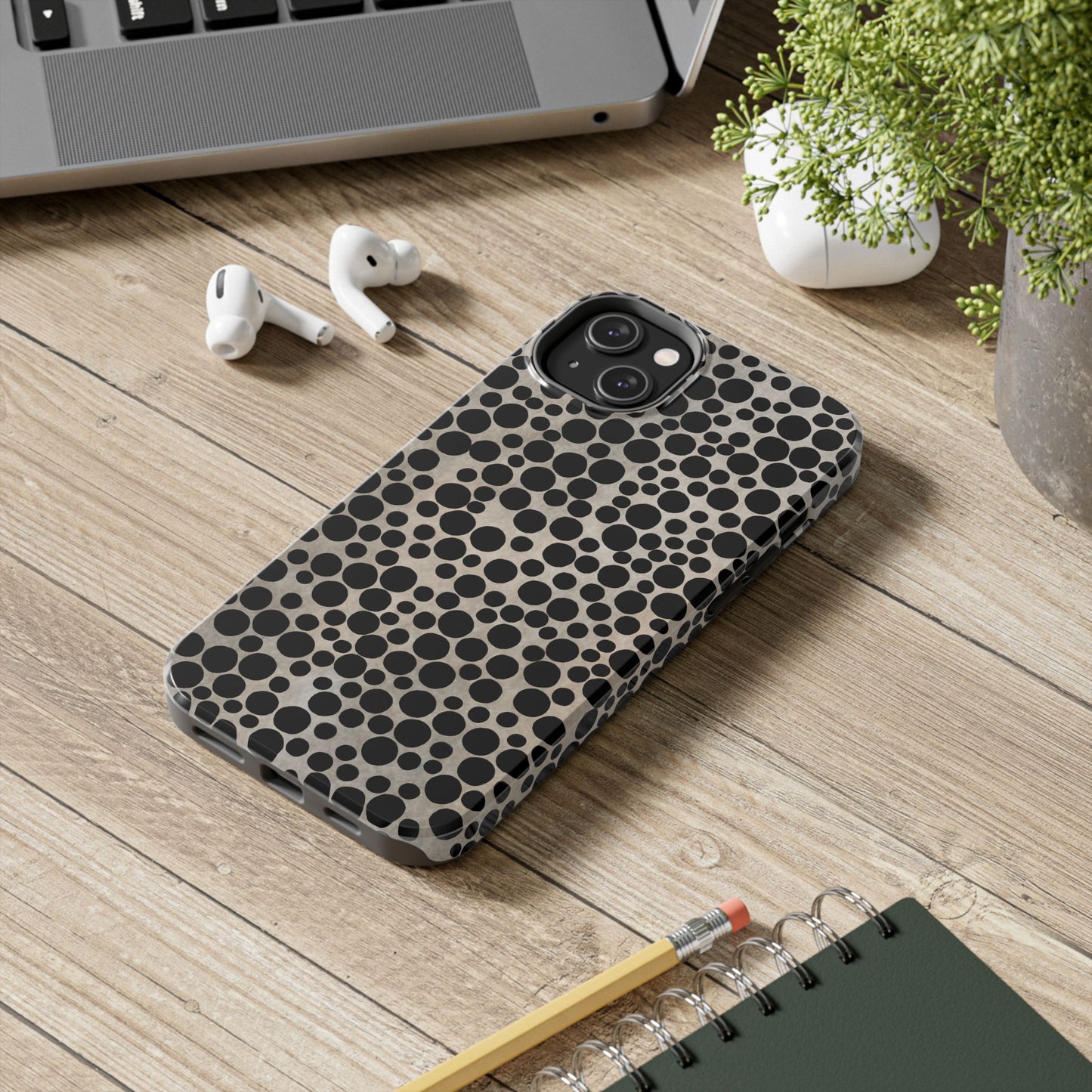 Felt Dots Silver Phone Case