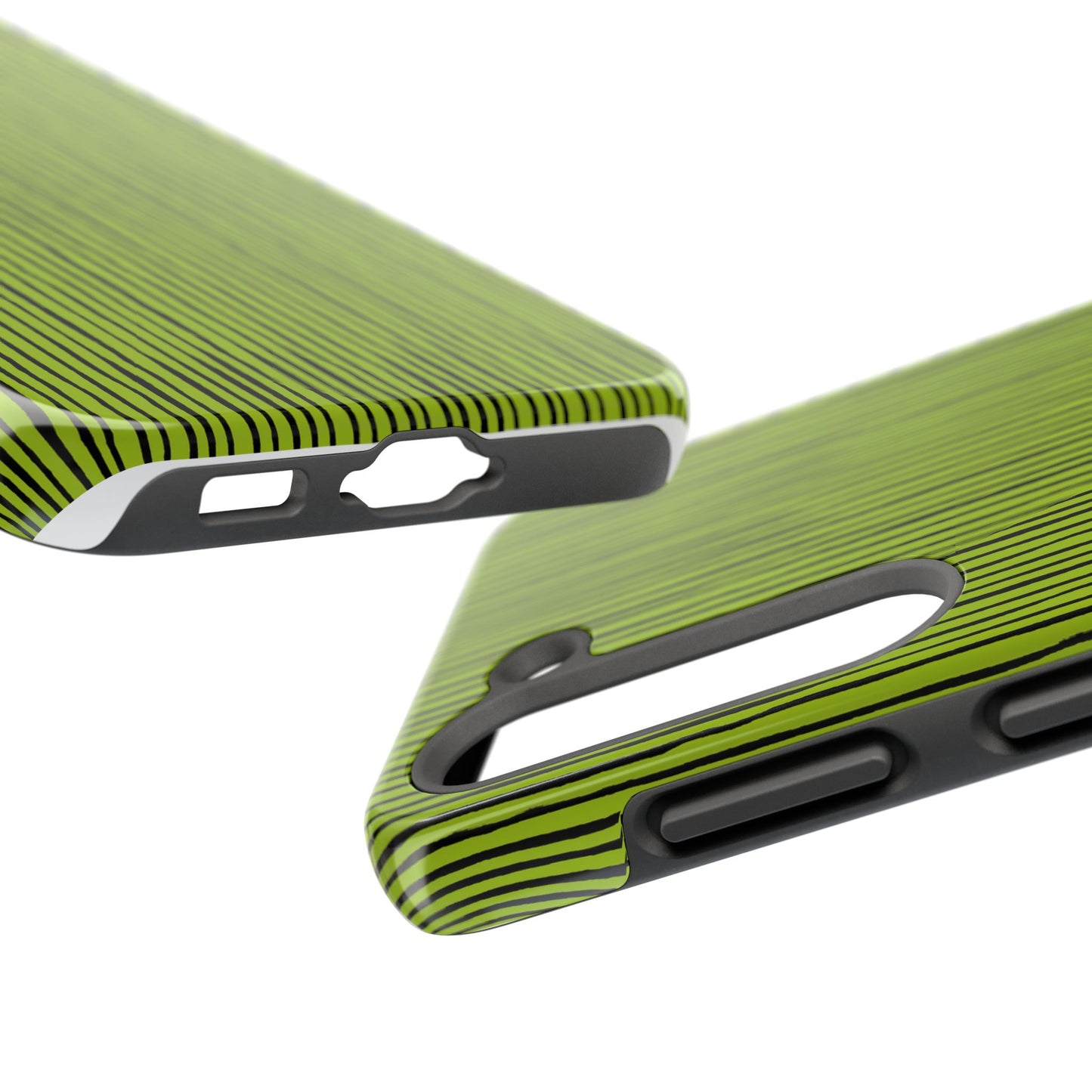Quirky Pin Stripe Green / Black Phone Case