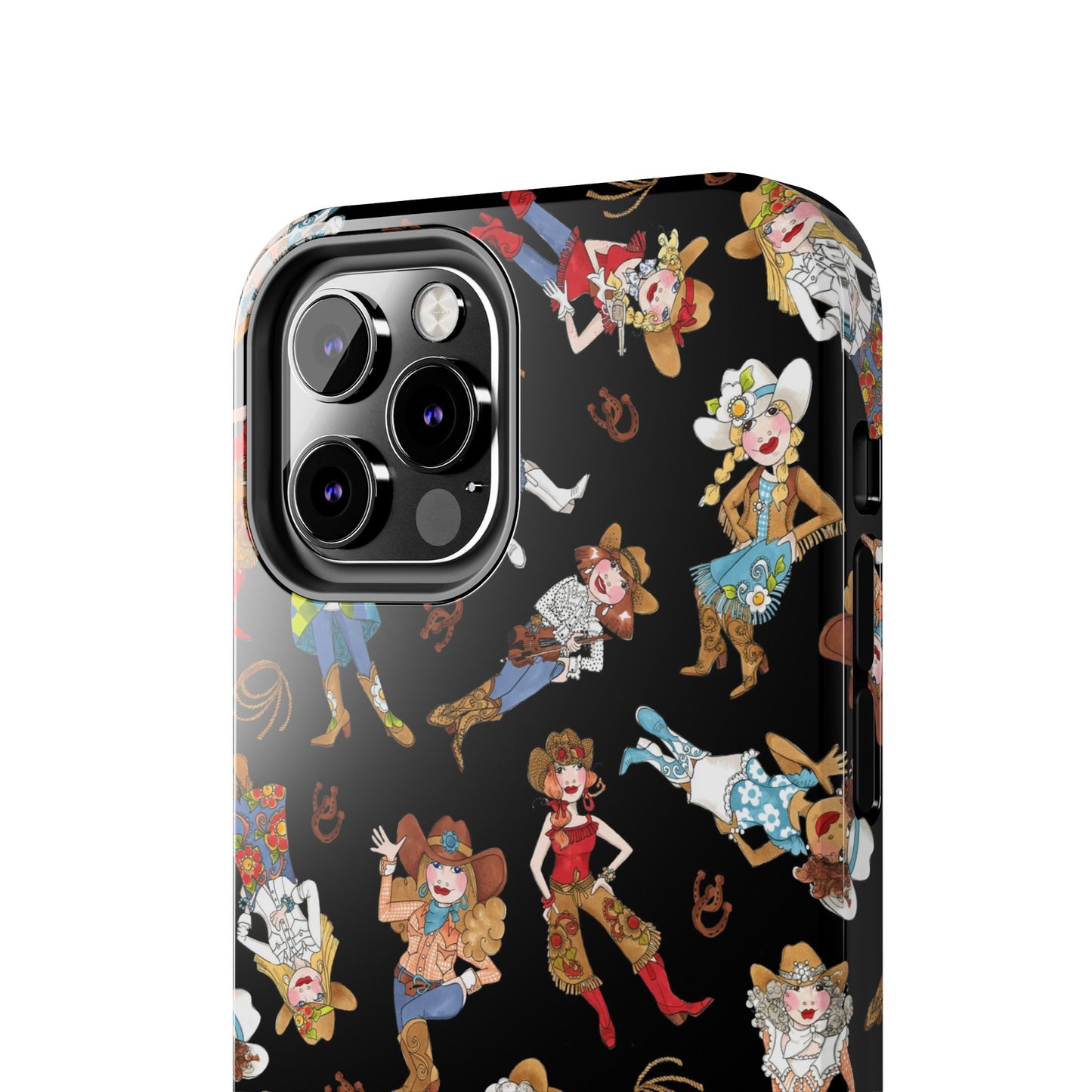 Tossed Cowgirls Black Phone Case