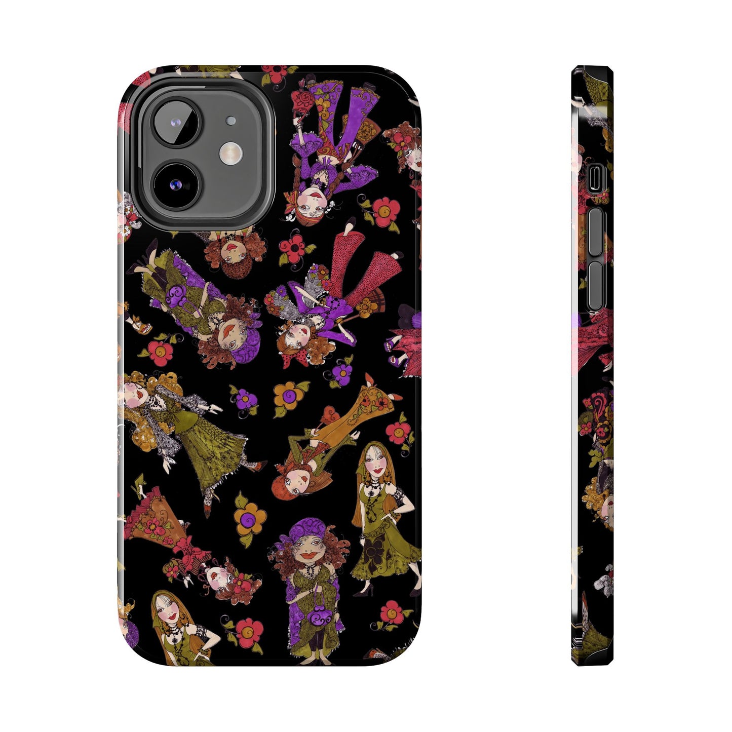Tossed Gypsies Black Phone Case