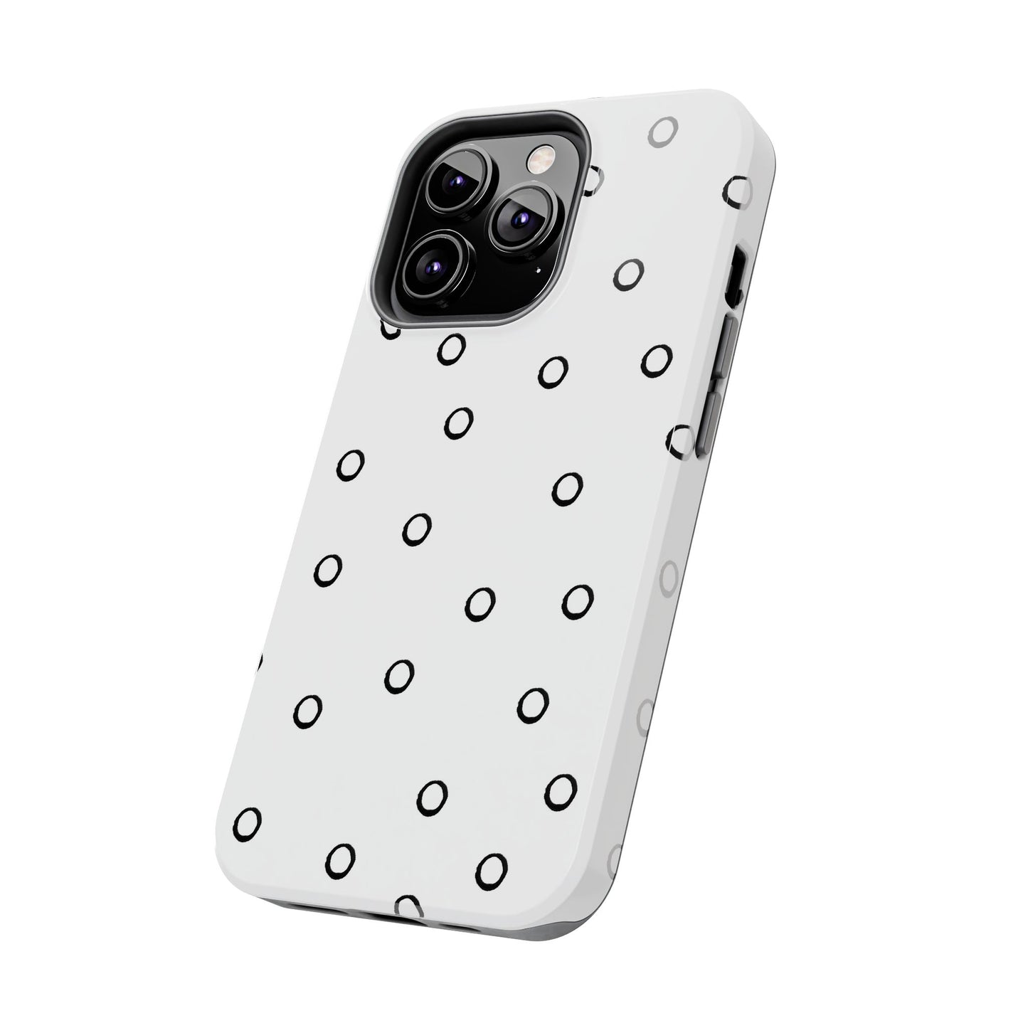 Open Dots White / Black Phone Case