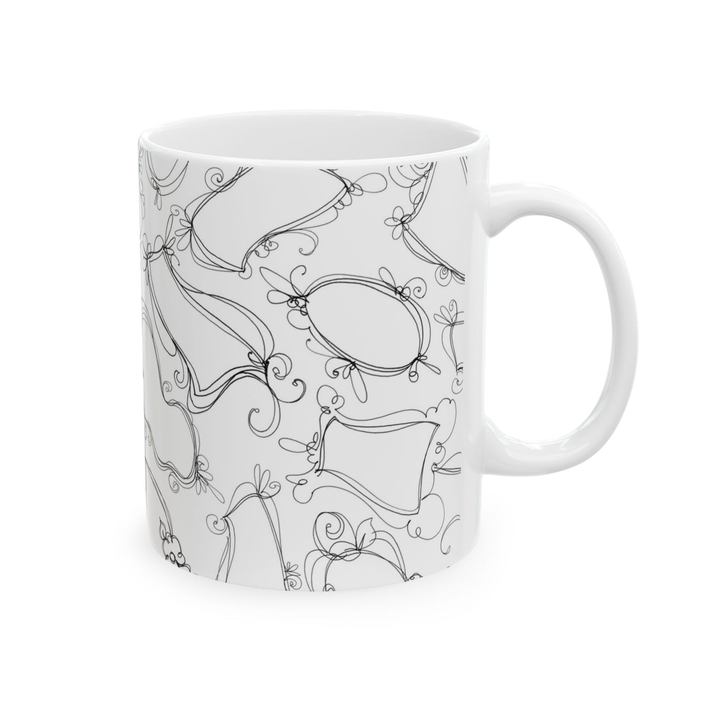 Fancy Frames White / Black Cup