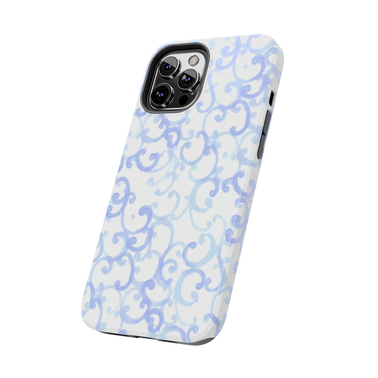 Scrollie White / Blue Phone Case