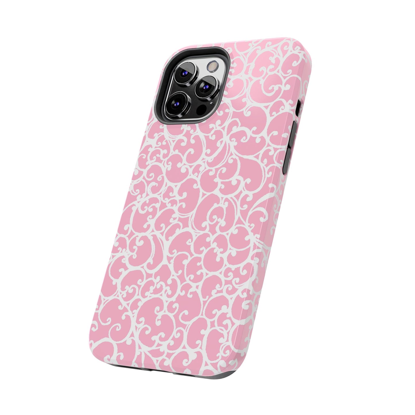 Scrollie Pink / White Phone Case