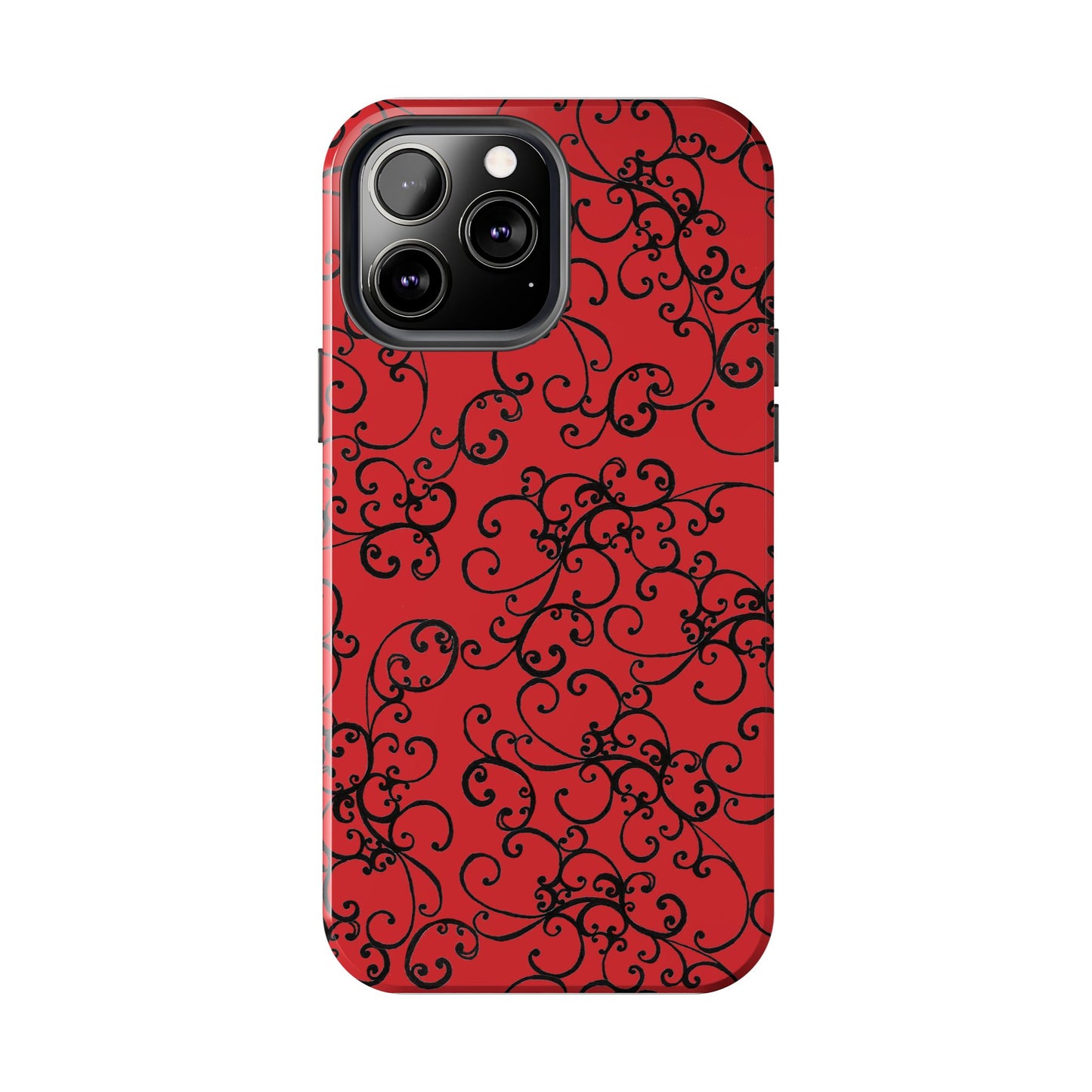 Elegant Scroll Red / Black Phone Case