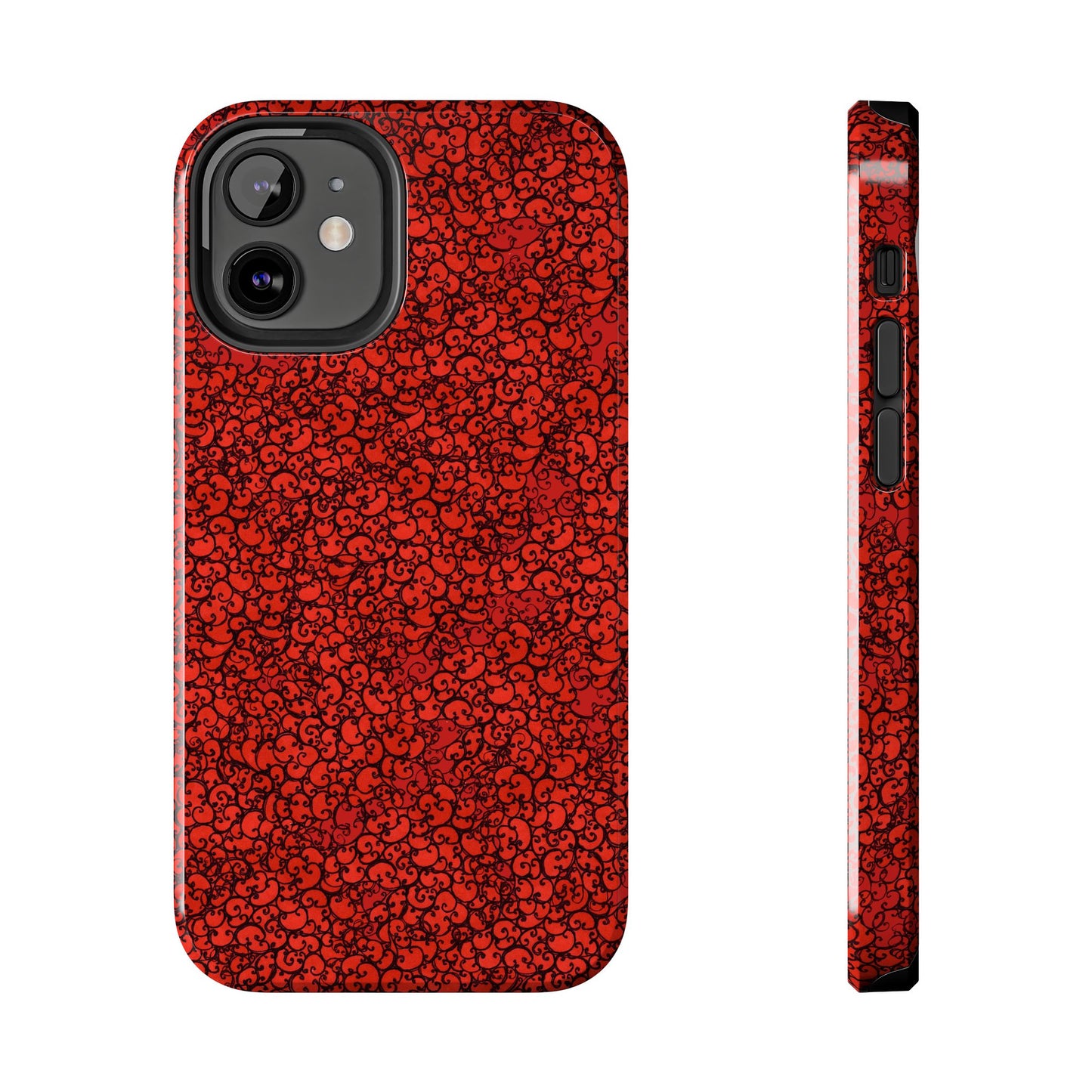 Scrollie Red / Black Phone Case