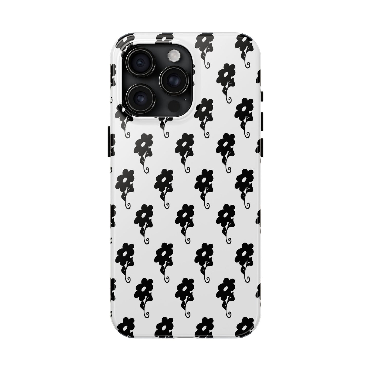 Flowers White / Black Phone Case