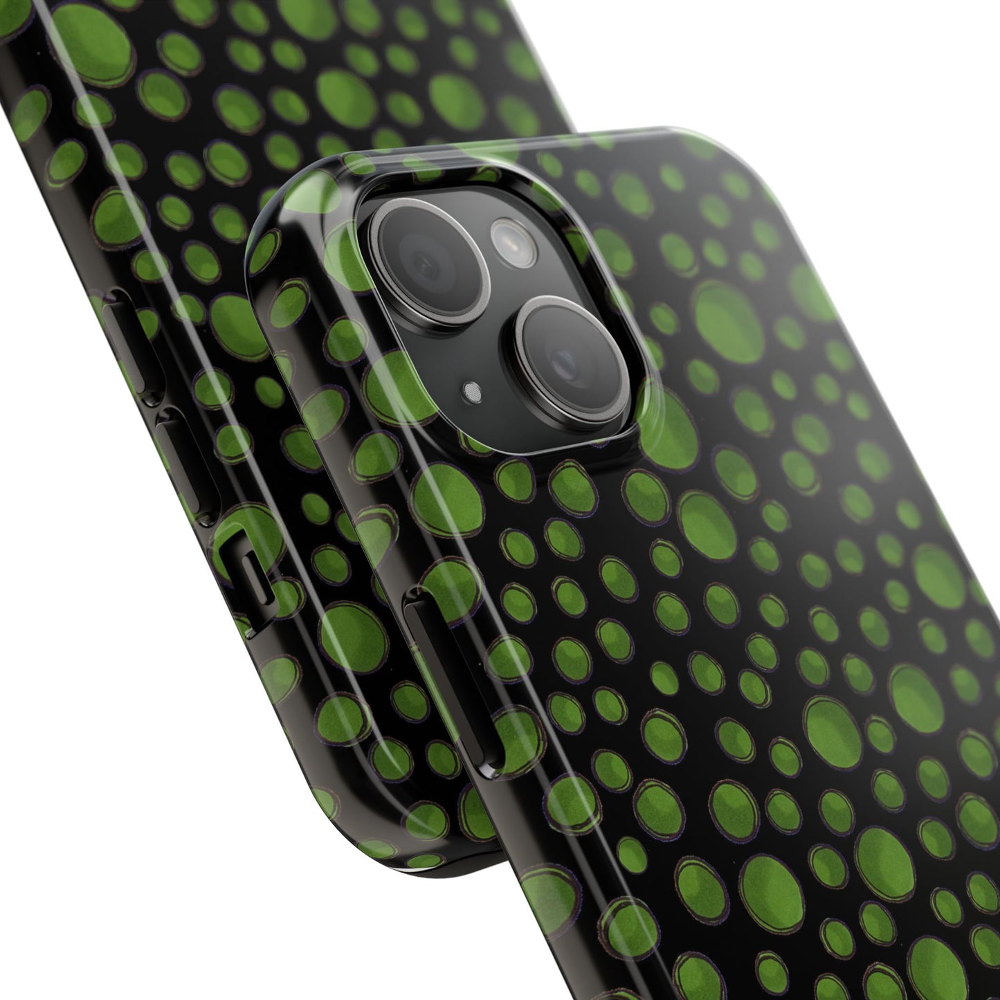 Dot Assortment Black / Green Phone Case