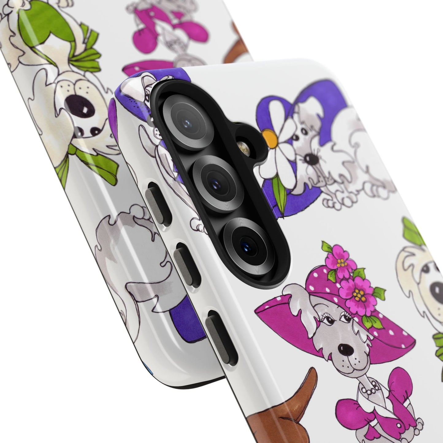 Fancy Dog Line Up White Phone Case