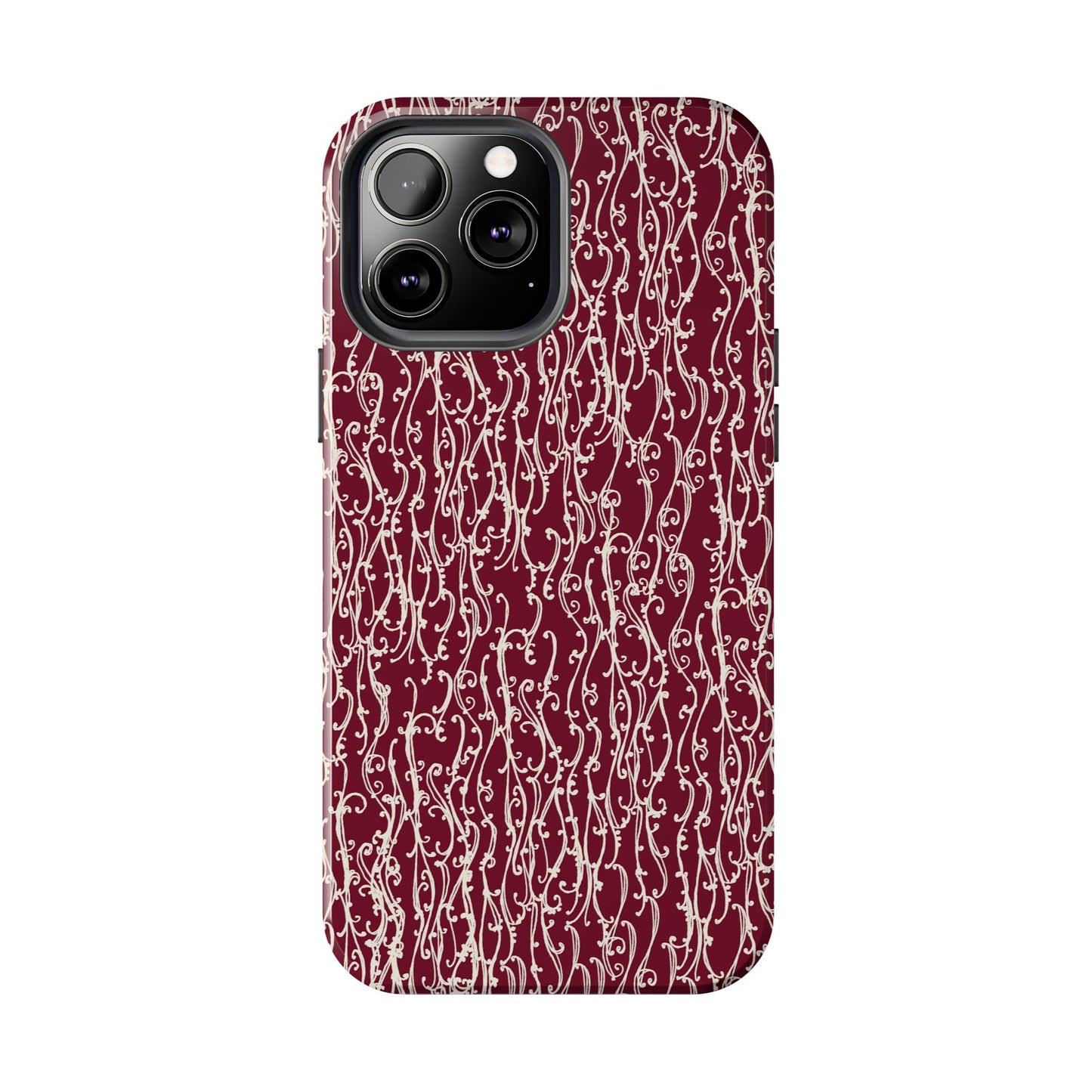 Swan Scroll Red / White Phone Case