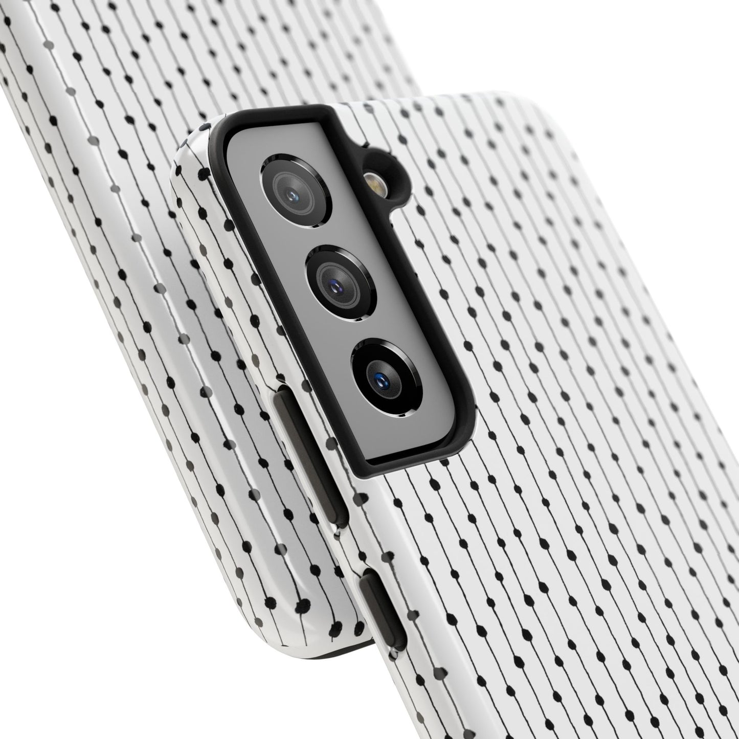 Pin Stripe White / Black Phone Case