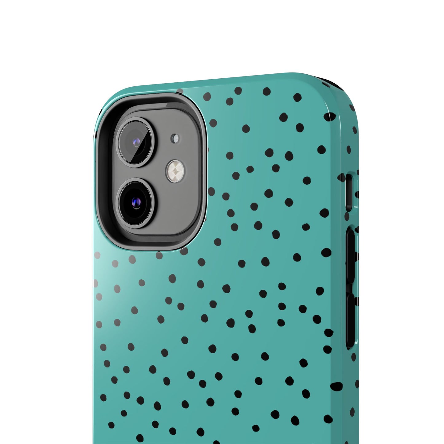 Dinky Dots Turquoise / Black Phone Case