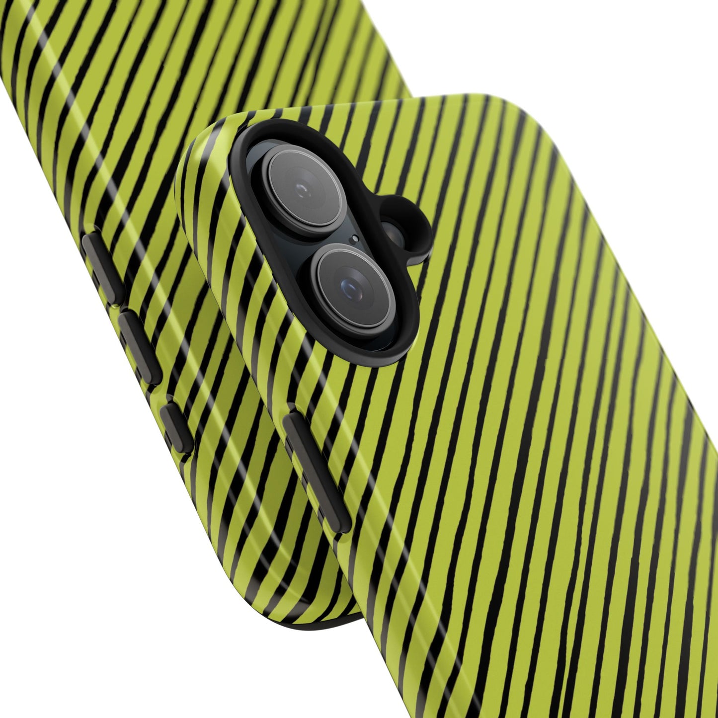 Quirky Bias Stripe Green / Black Phone Case