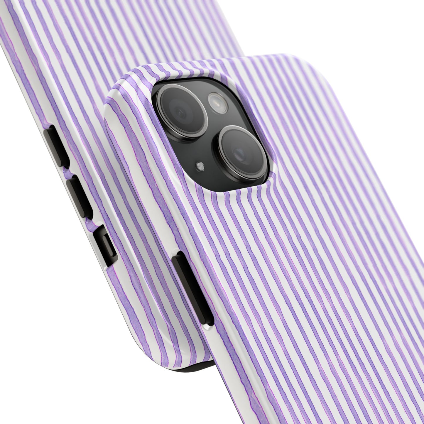 Candy Stripe White / Lilac Phone Case