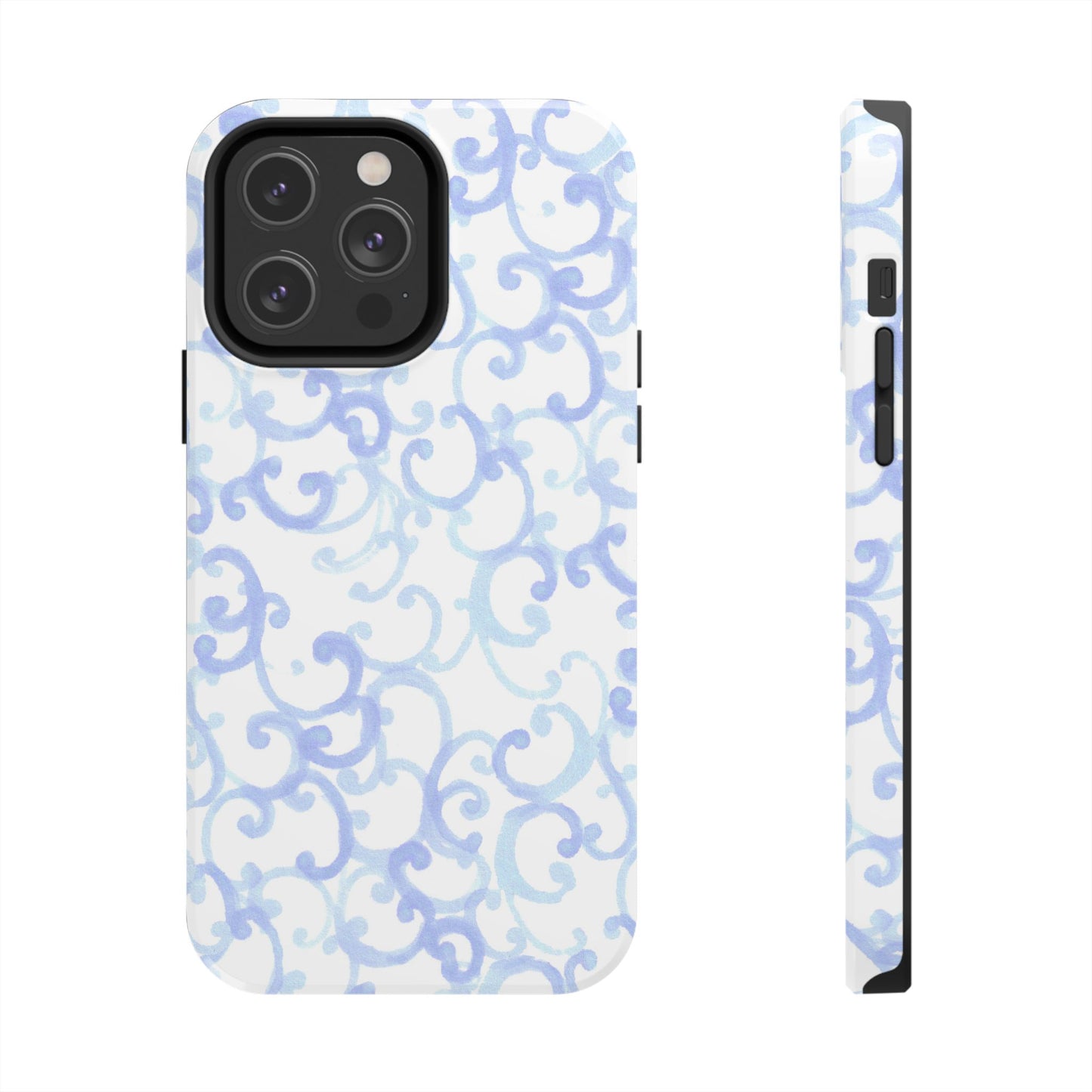 Scrollie White / Blue Phone Case