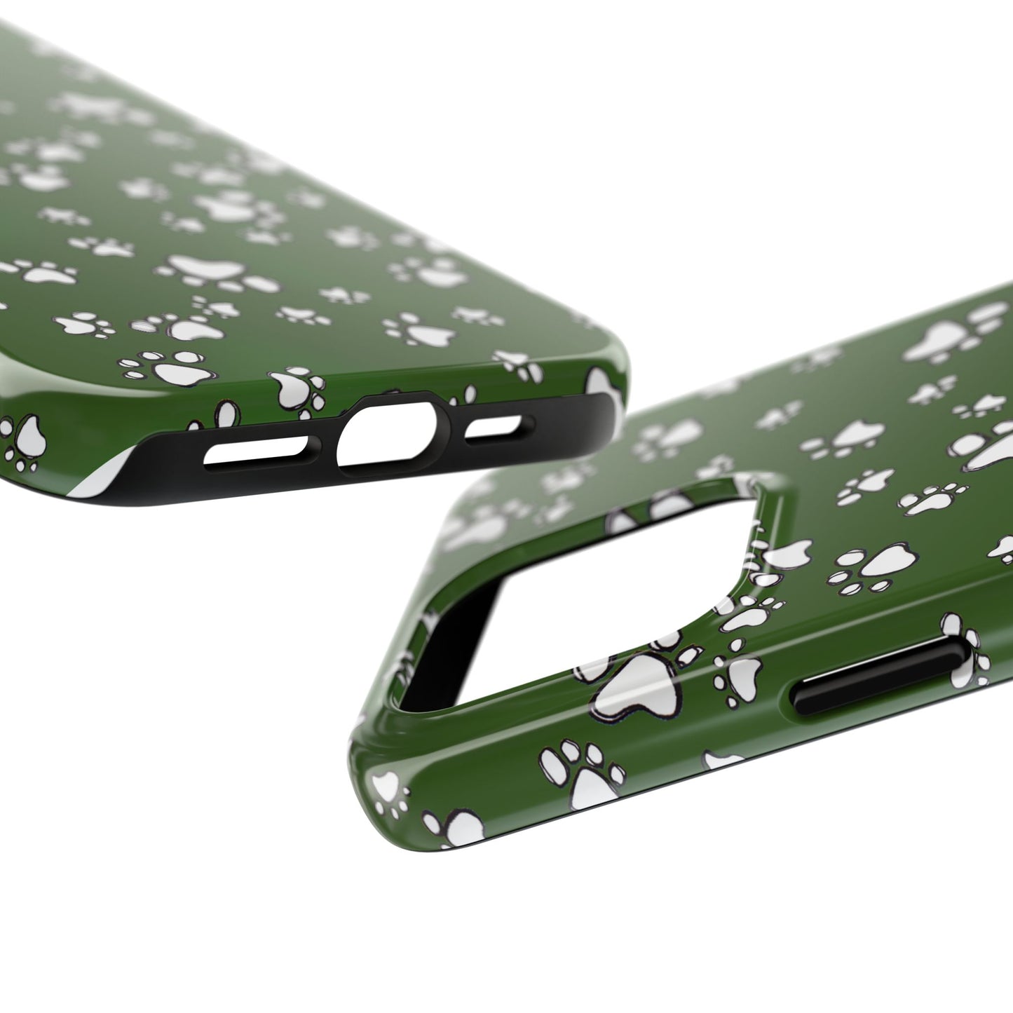 Paw Flakes Green Phone Case