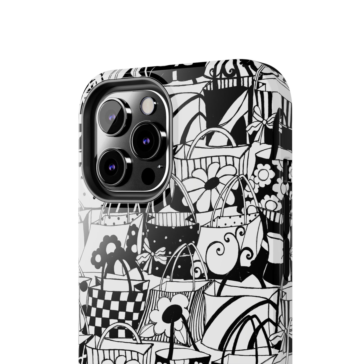Totally Black / White Phone Case
