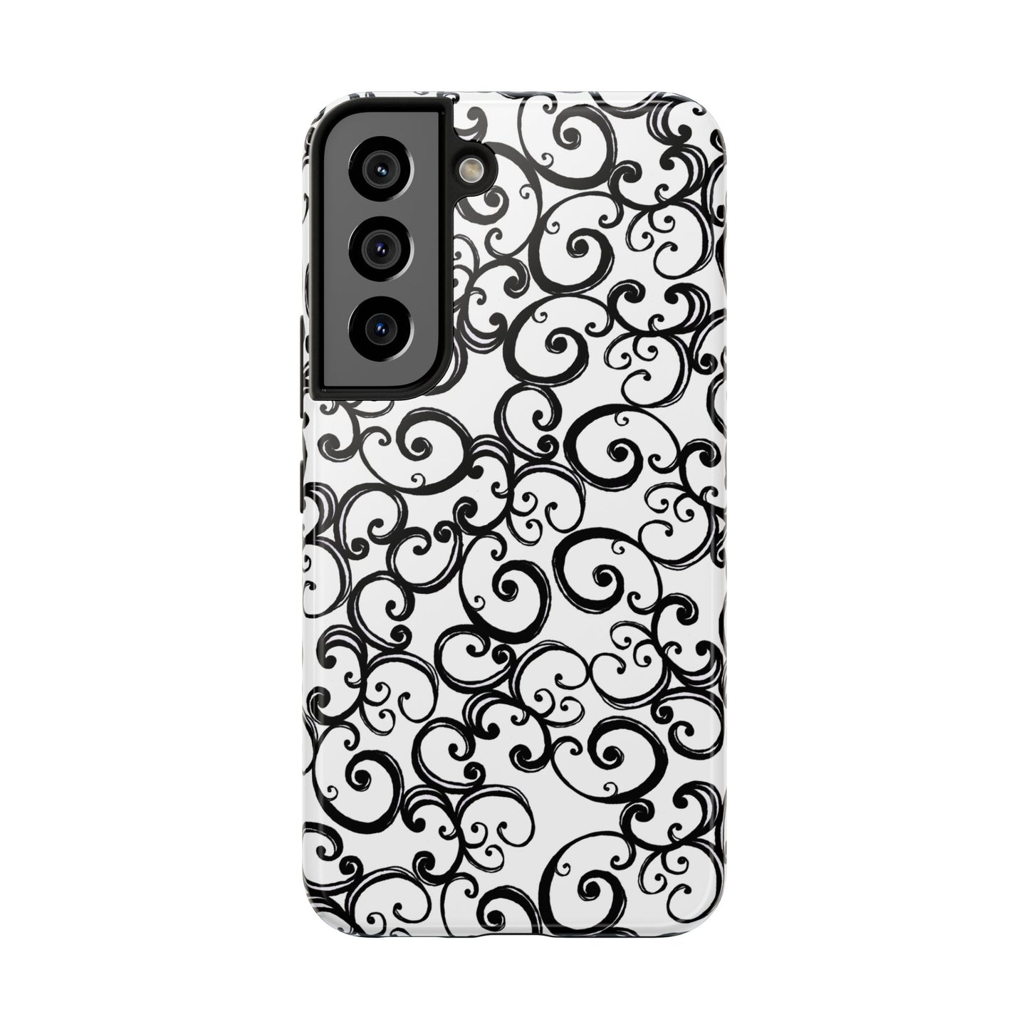 Curls White / Black Phone Case