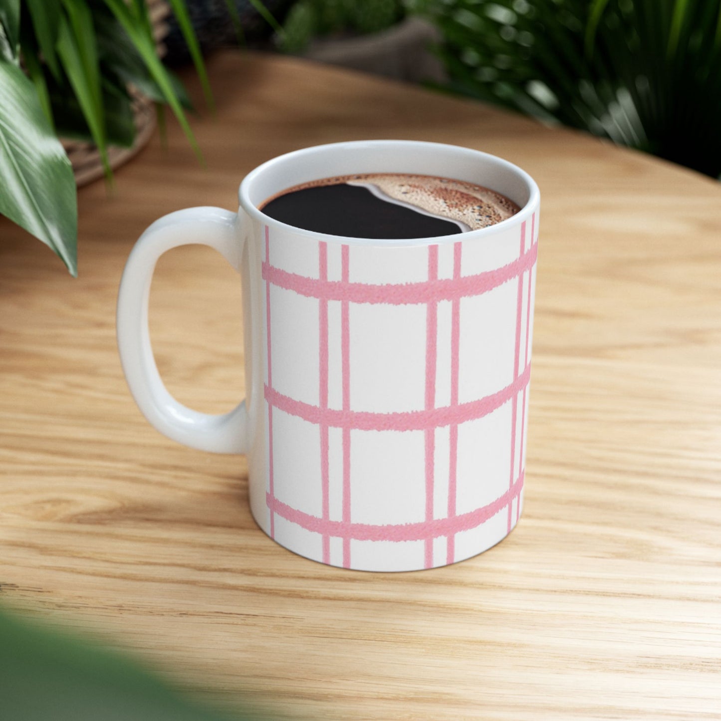 Pink Plaid Cup