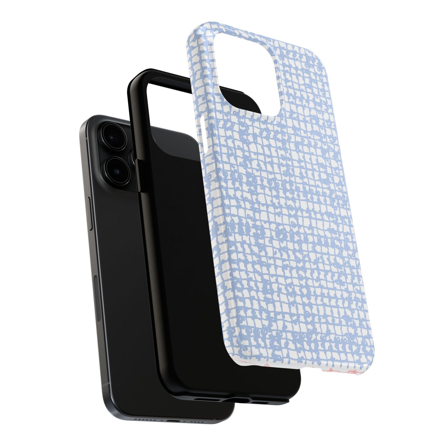 Baby Yarn Check Blue Phone Case