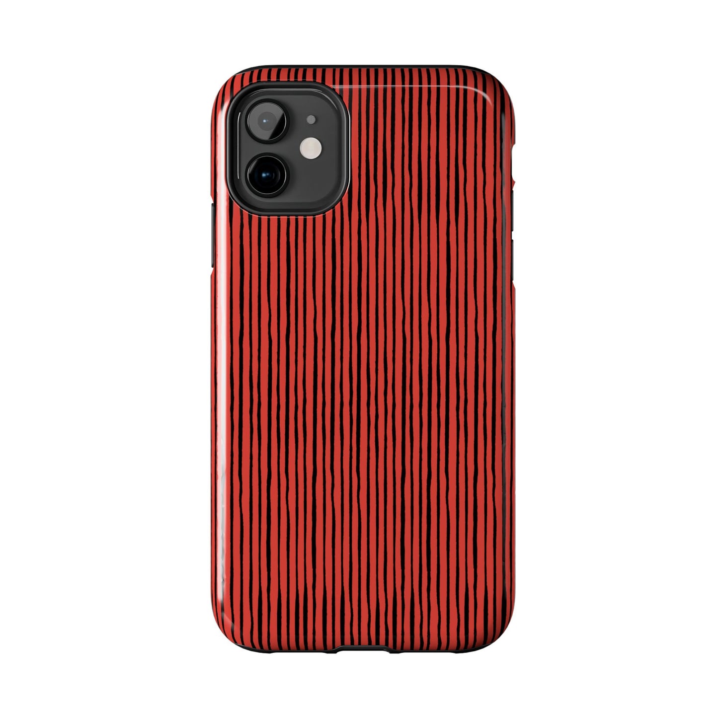Quirky Pin Stripe Red / Black Phone Case