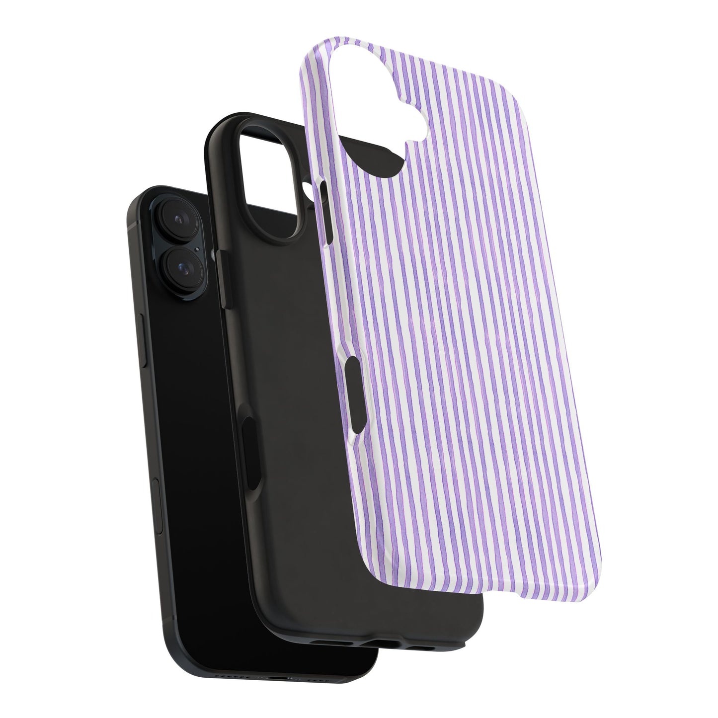 Candy Stripe White / Lilac Phone Case