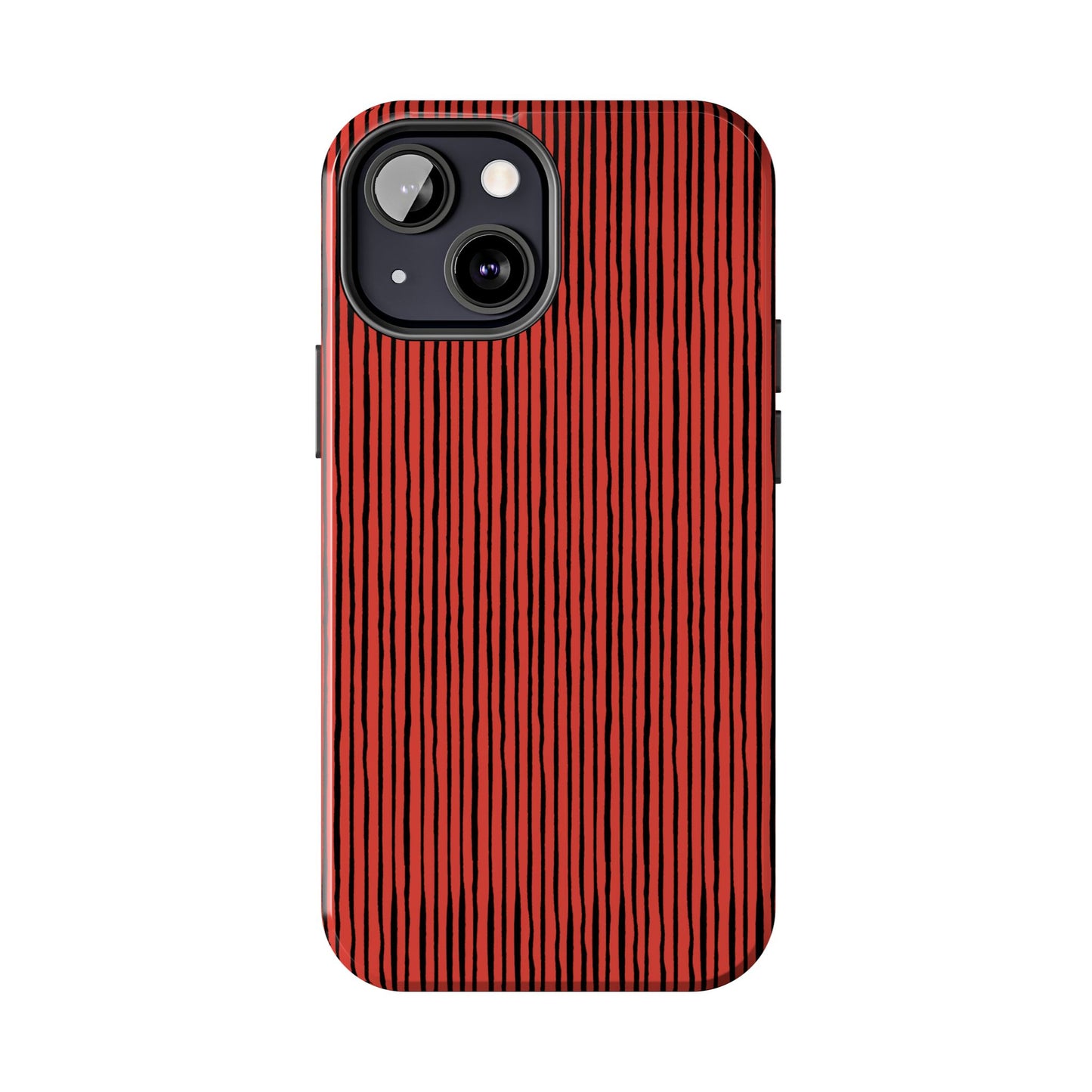Quirky Pin Stripe Red / Black Phone Case
