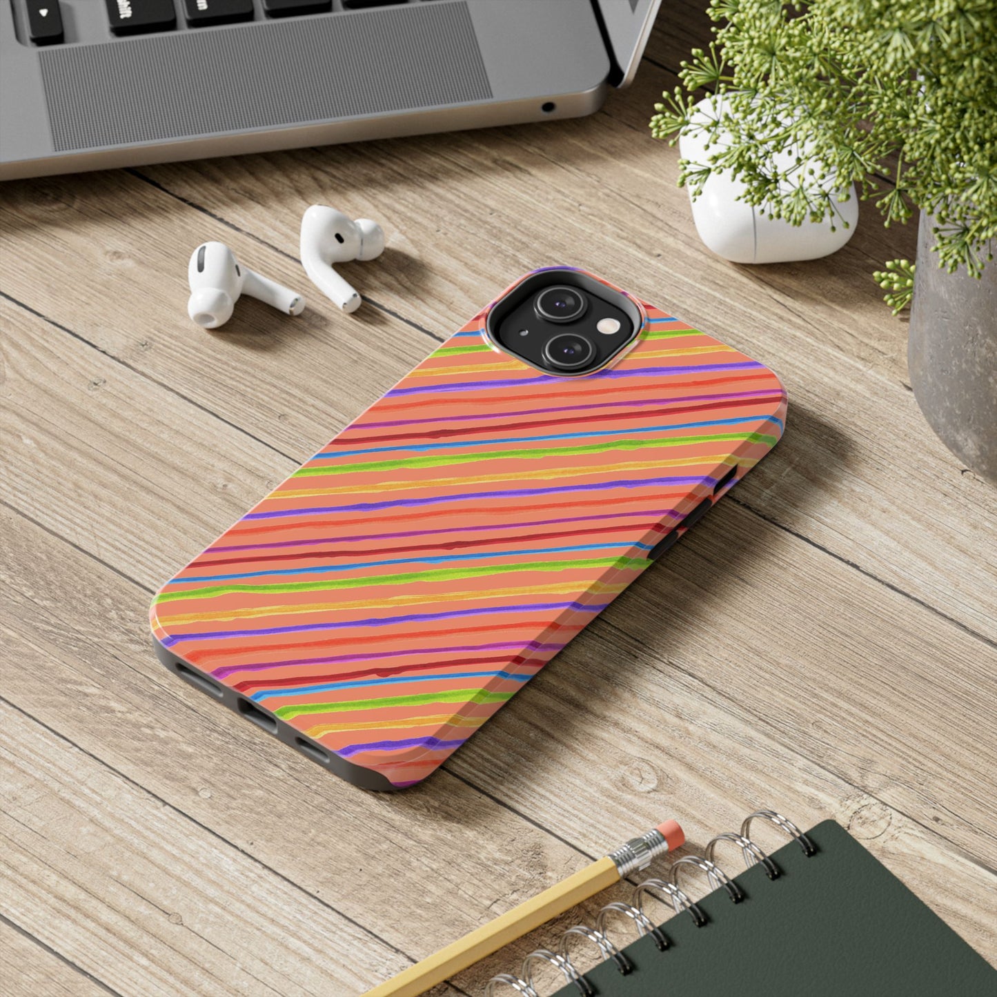Calico Stripe Orange Phone Case