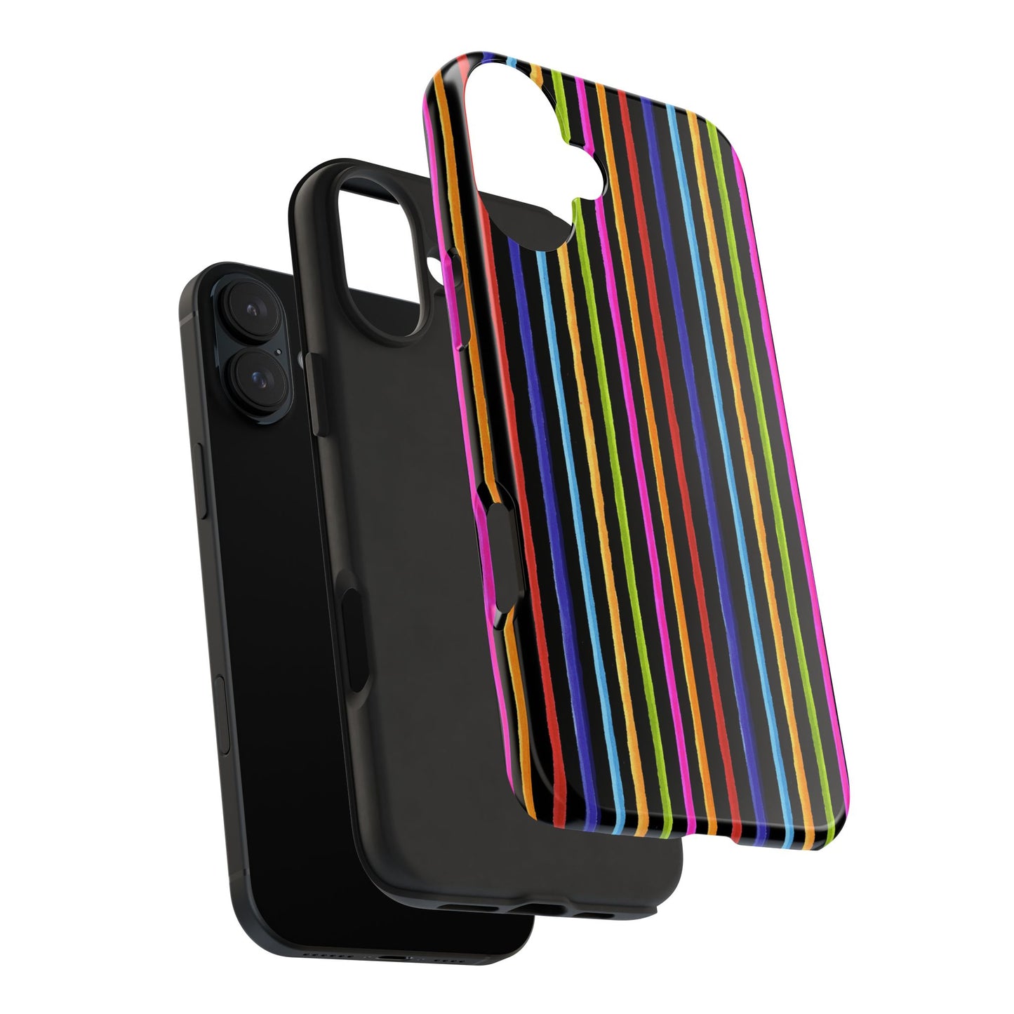 Happy Stripe Black Phone Case