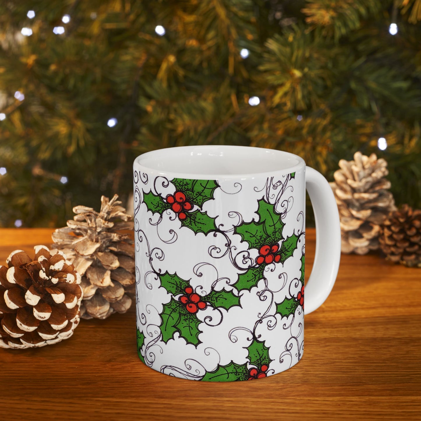 Jolly Holly White Cup