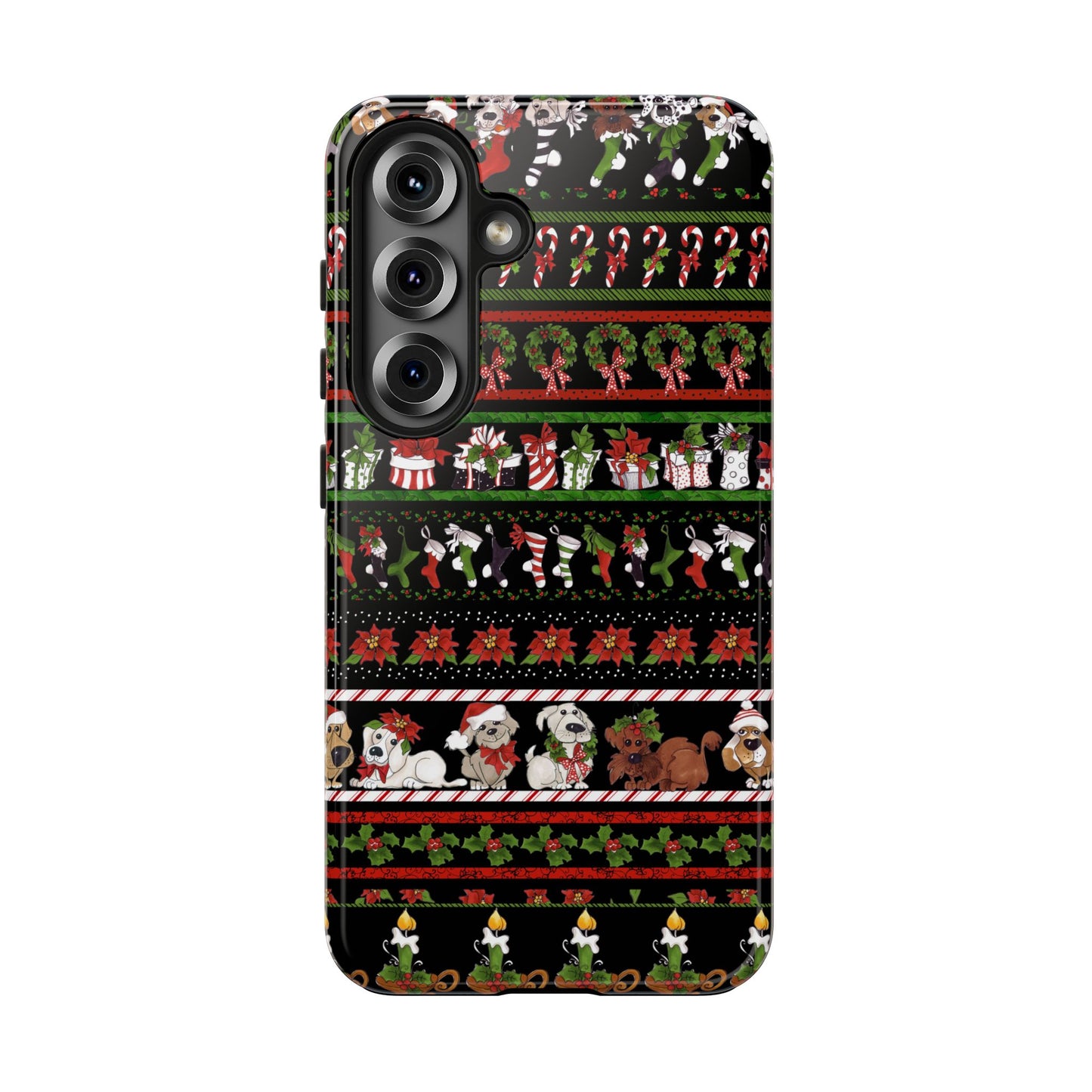 Holiday Borders Black Phone Case