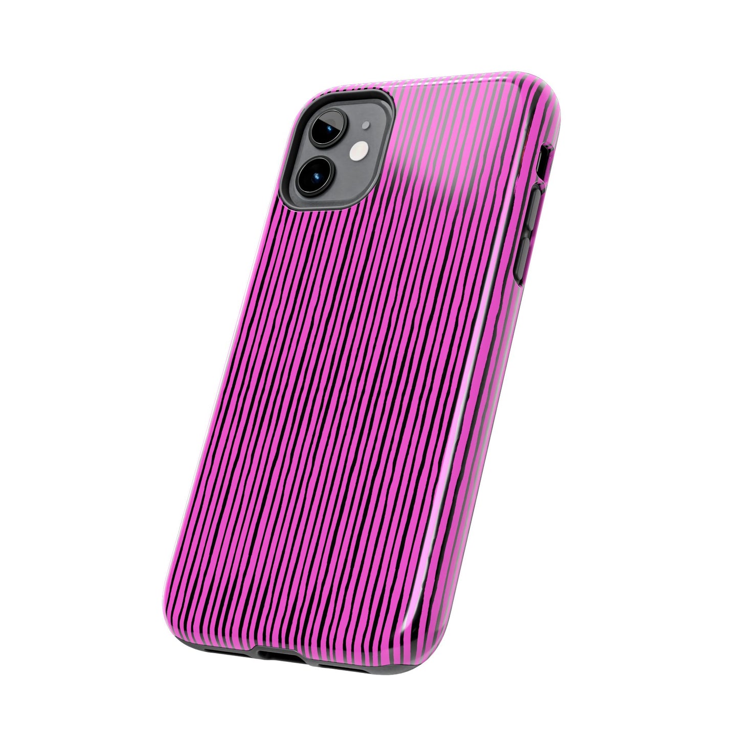 Quirky Pin Stripe Pink / Black Phone Case