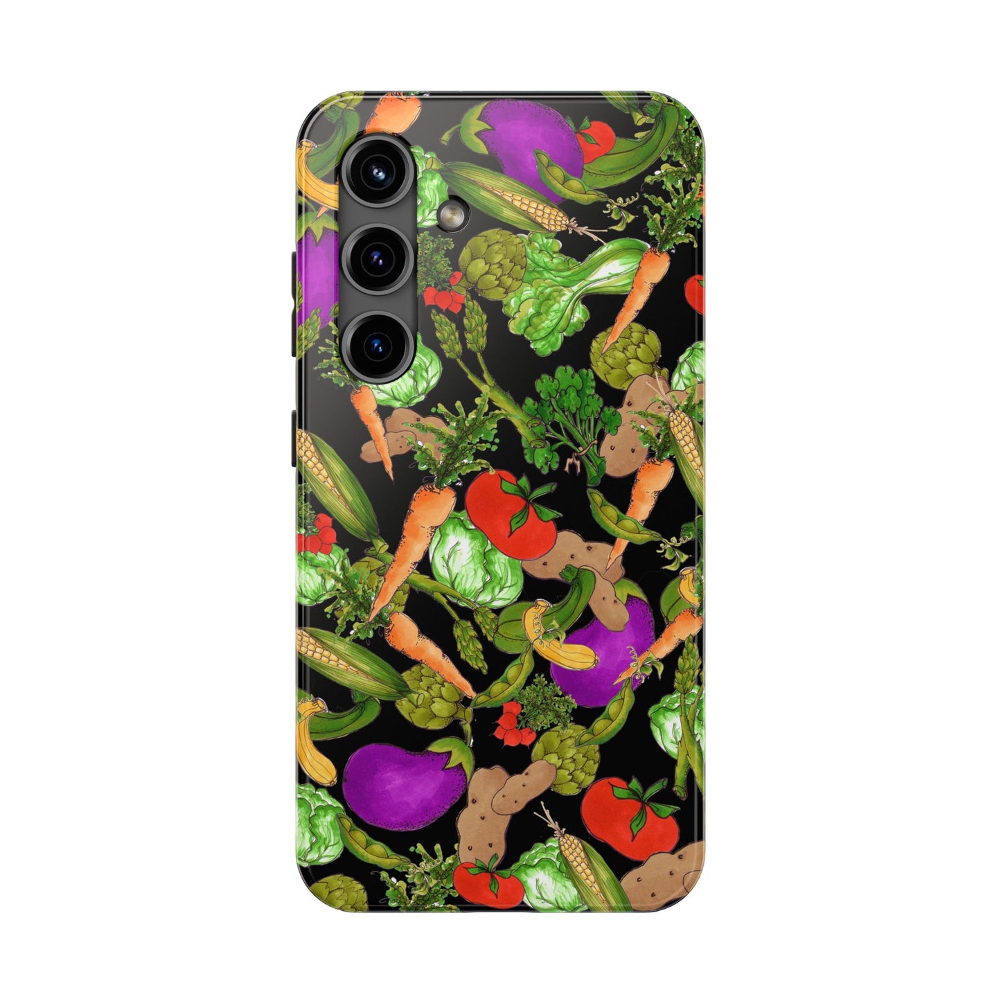 Veggie Jungle Black Phone Case