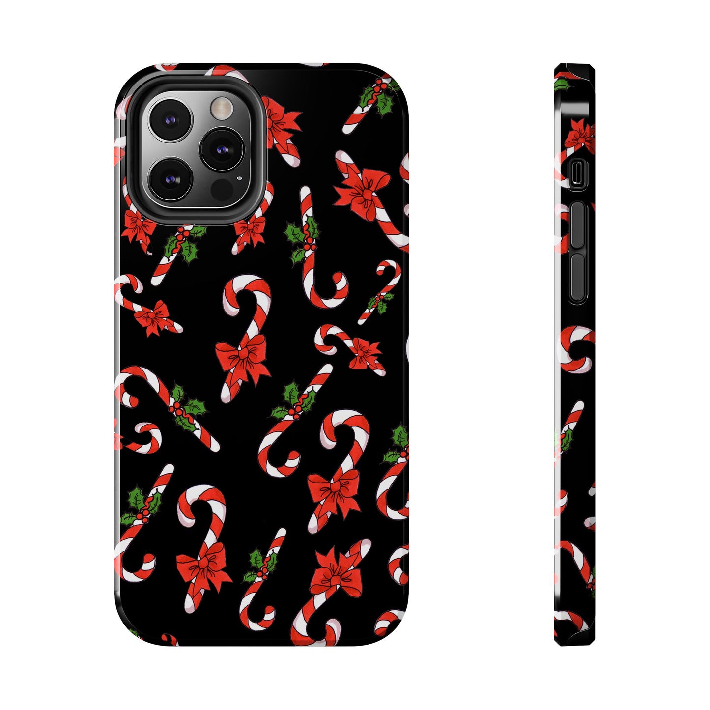 Candy Cane Crowd Black Phone Case