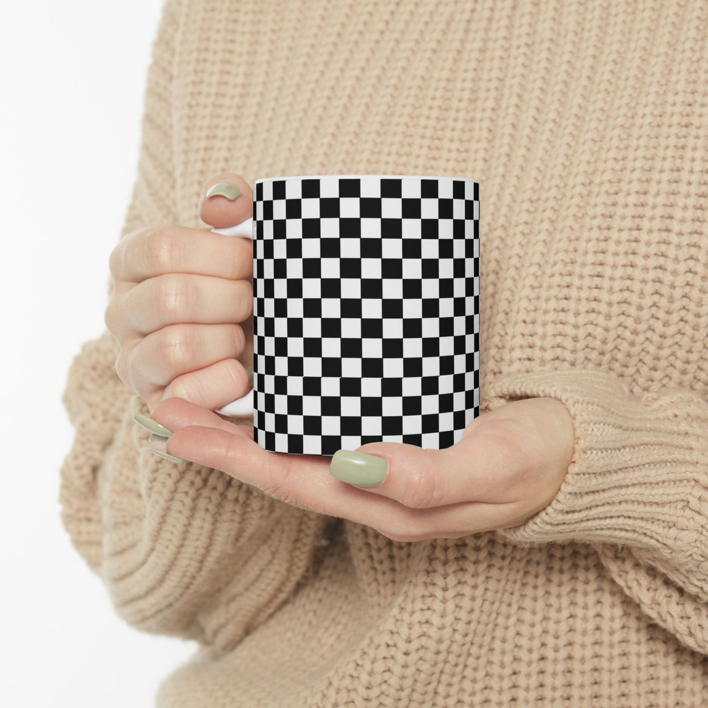 Checkerboard White / Black Cup