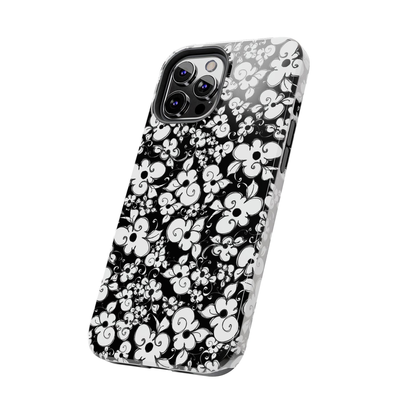 Dog Daisies Black Phone Case