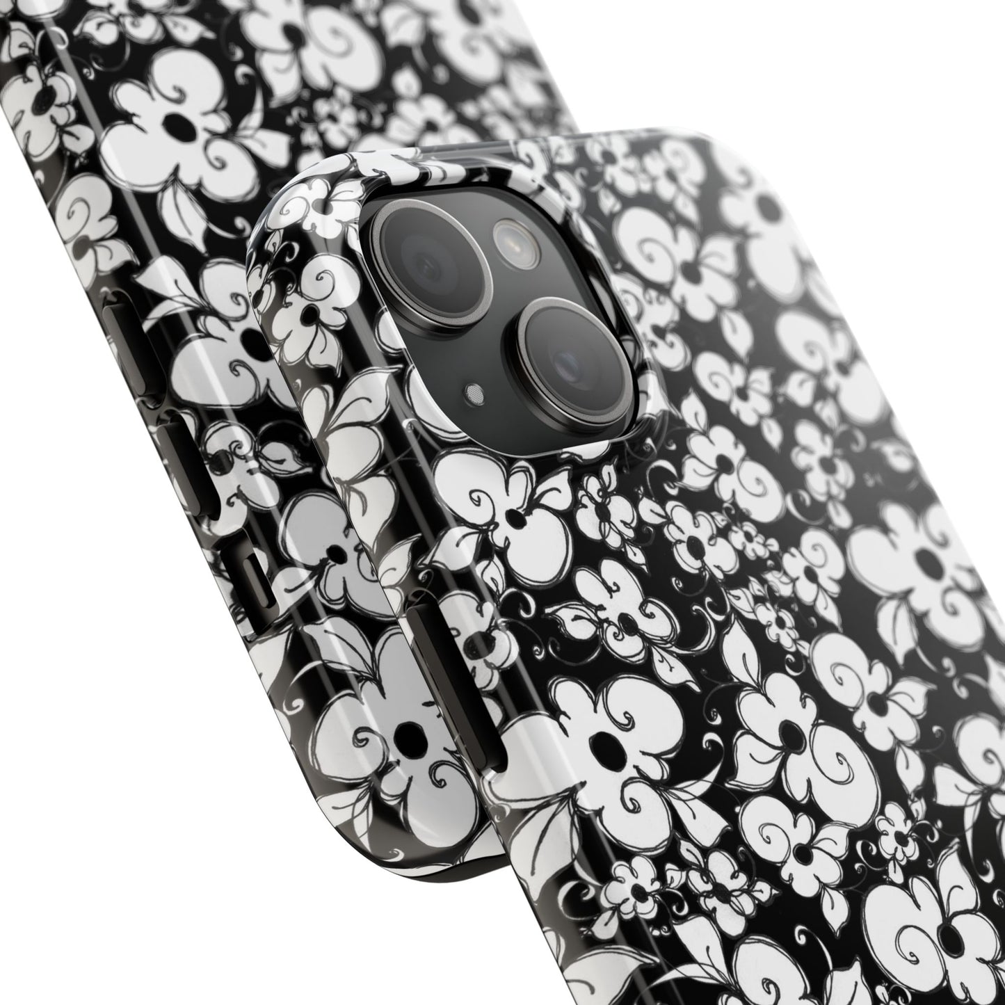 Dog Daisies Black Phone Case