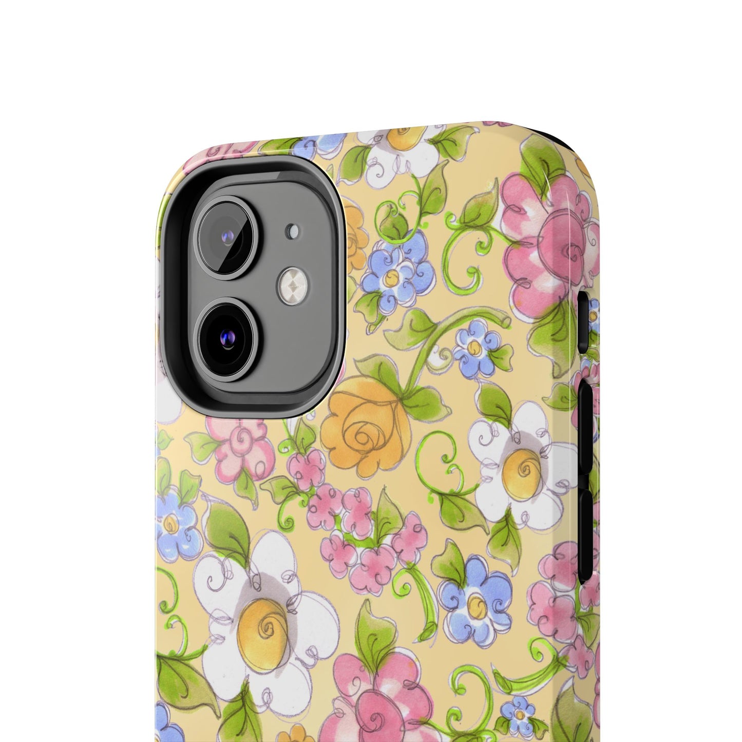 Flower Frolic Yellow Phone Case