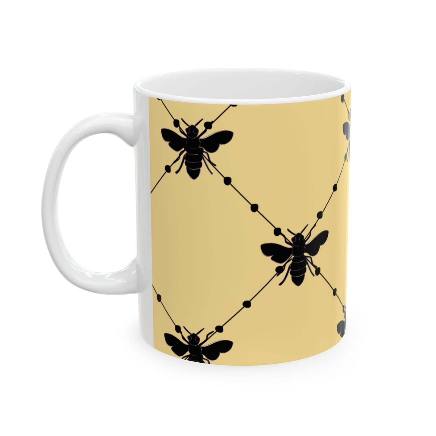 Beaded Bees Yellow Cup