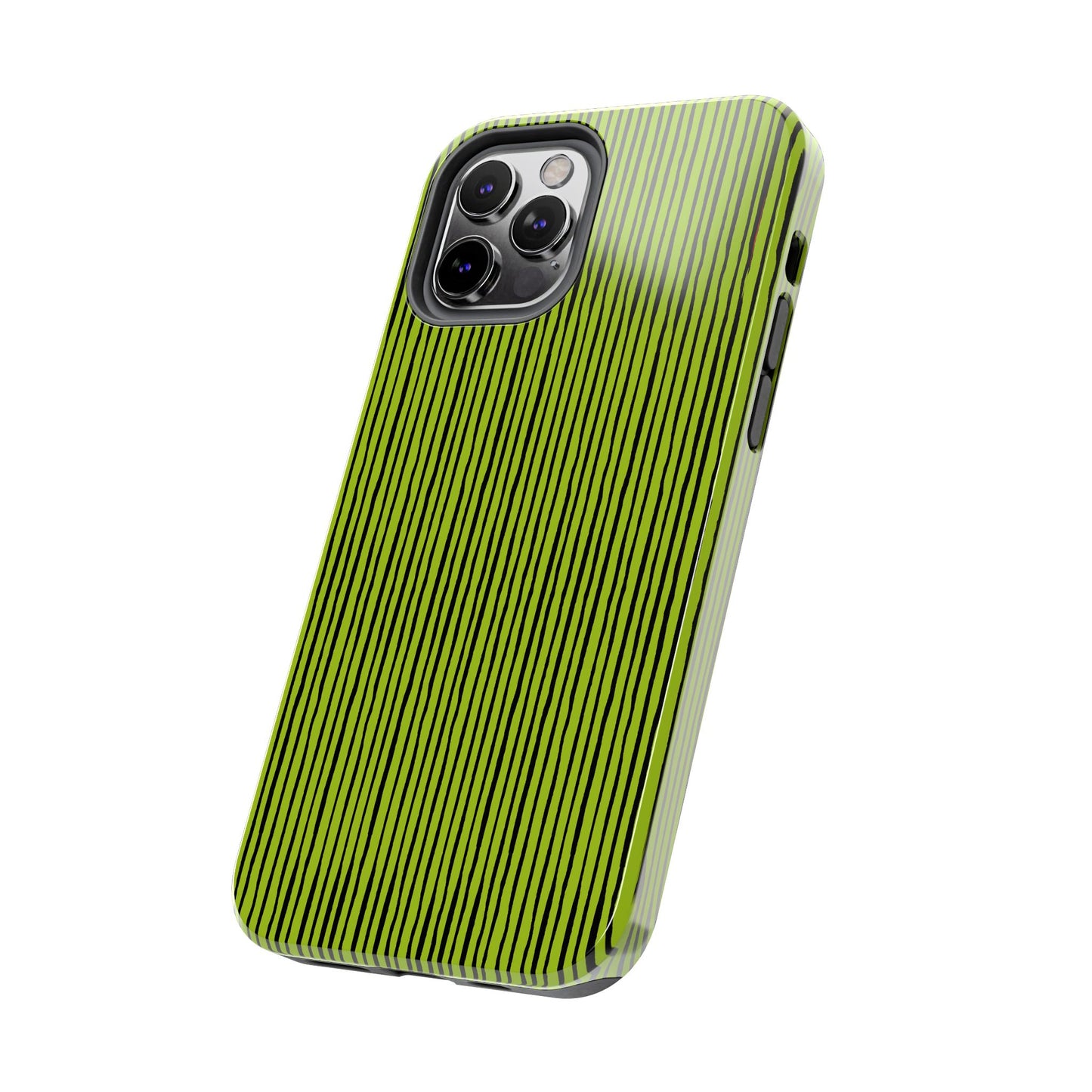 Quirky Pin Stripe Green / Black Phone Case