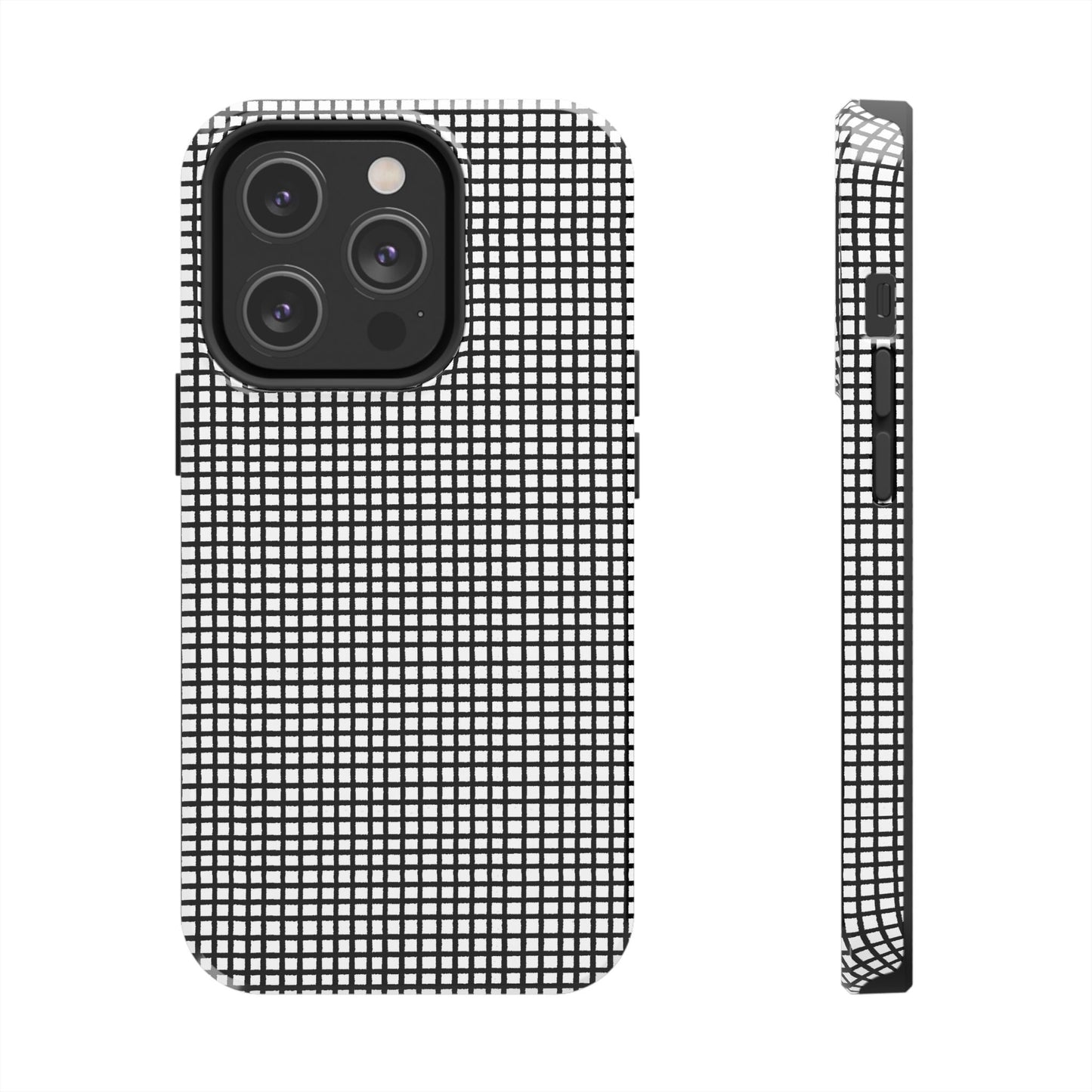 Gingham Black / White Phone Case