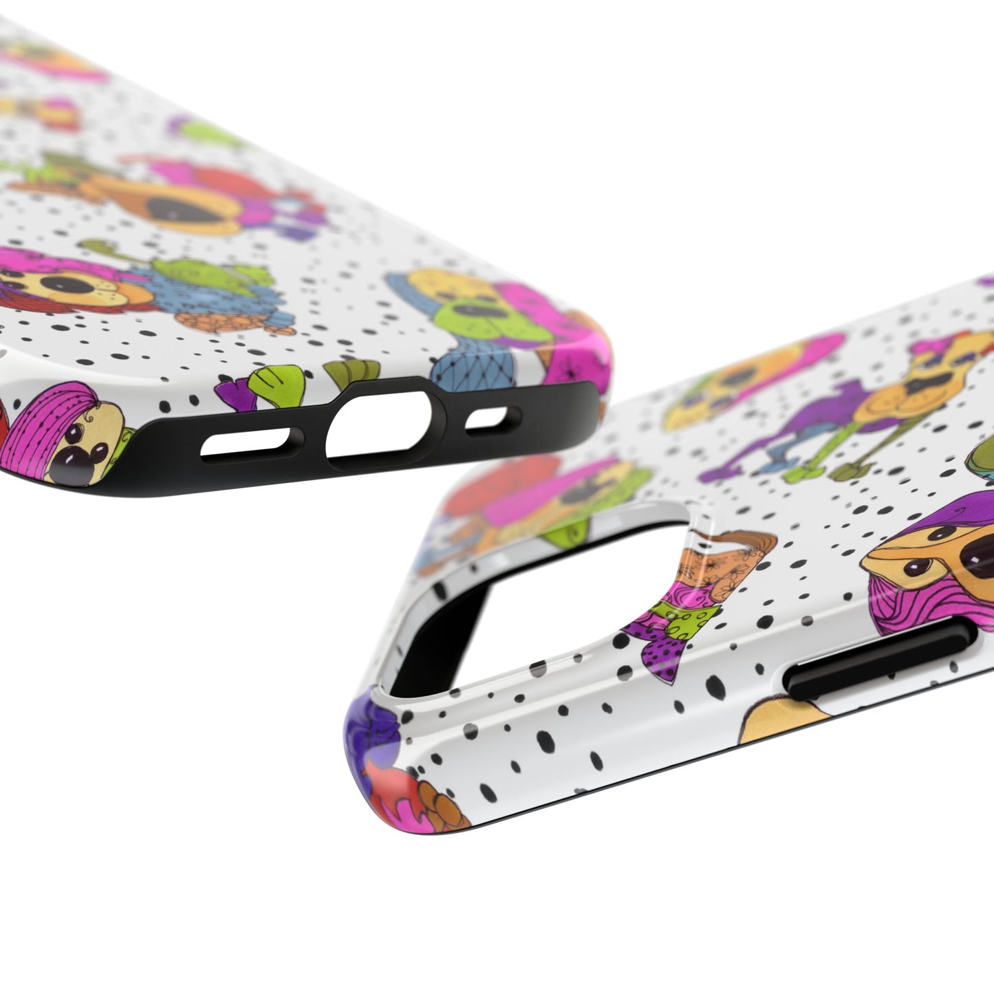 Tossed Happy Dogs White Phone Case