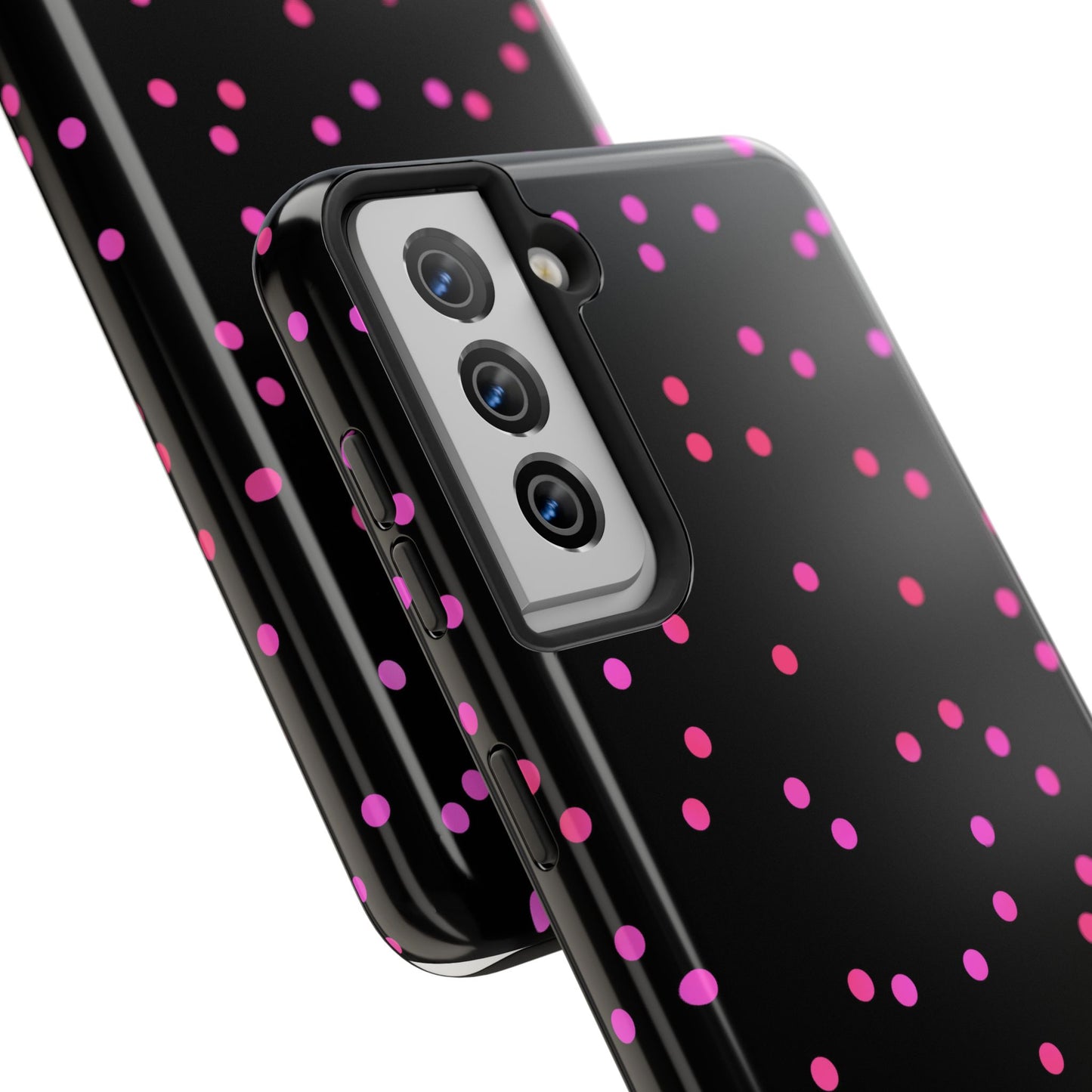 Space Dots Black / Cerise Phone Case