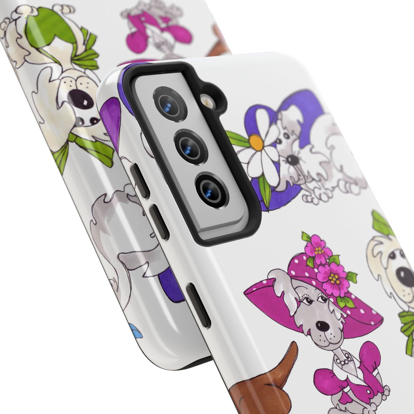 Fancy Dog Line Up White Phone Case