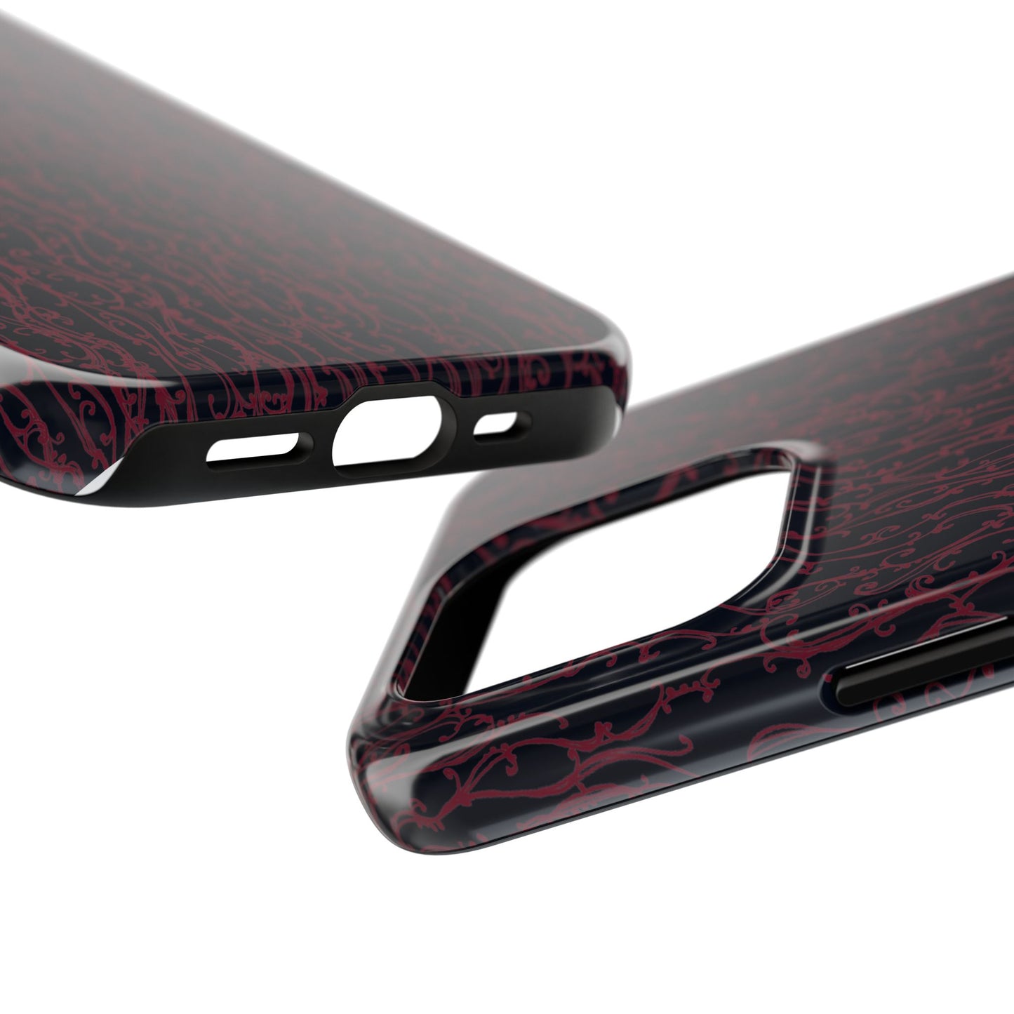 Swan Scroll Black / Red Phone Case