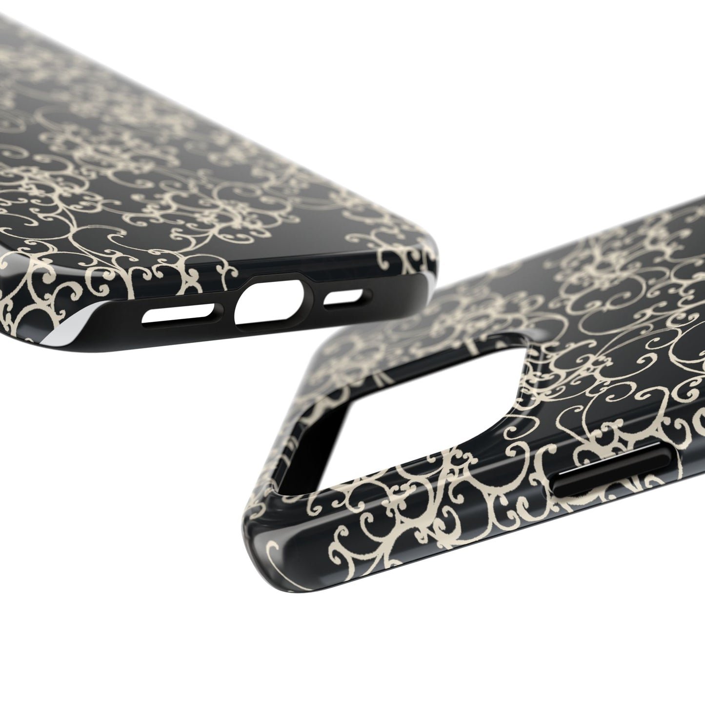 Elegant Scroll Black / Ivory Phone Case
