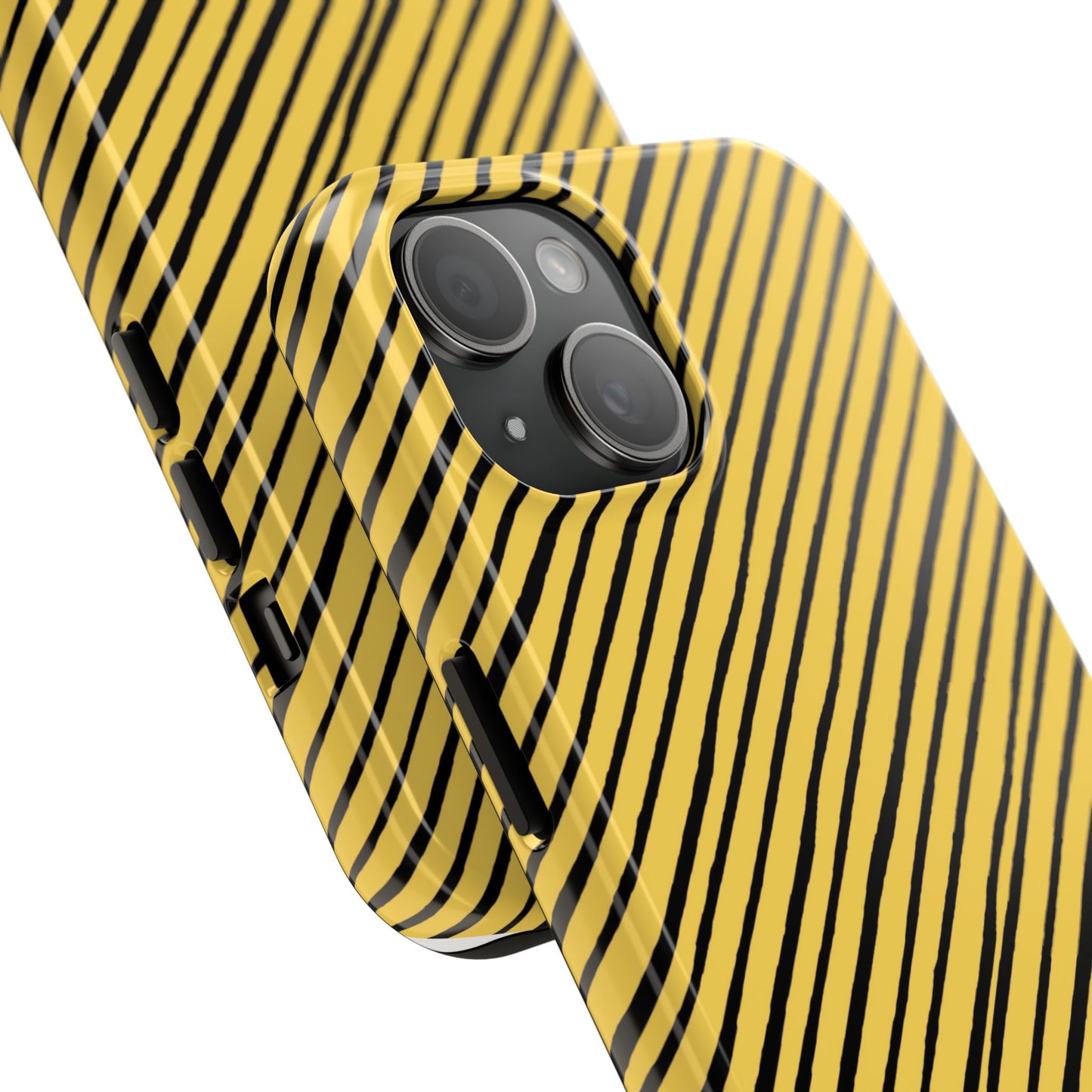 Quirky Bias Stripe Yellow / Black Phone Case